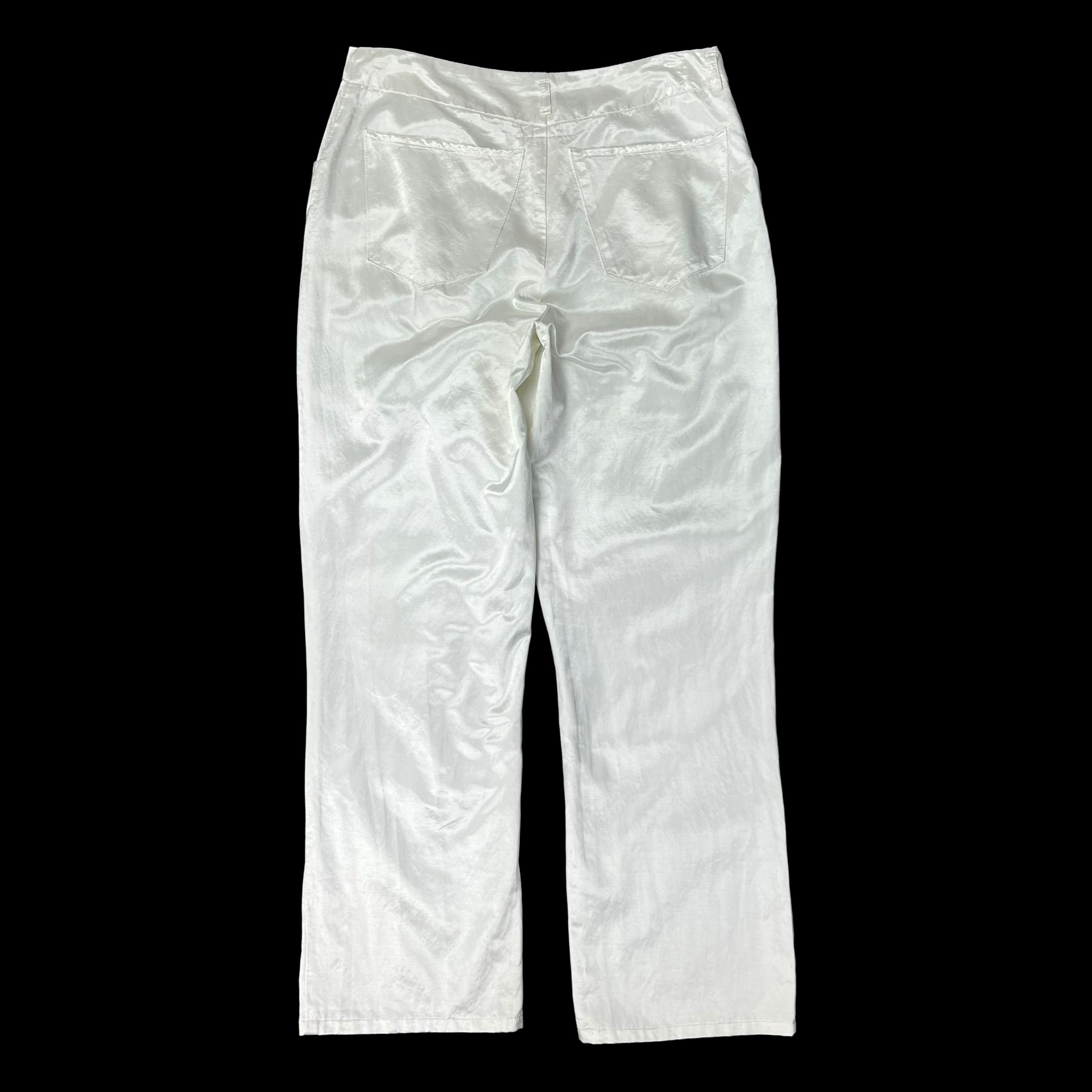 Maison Margiela S/S 99 ⑥ Archive White Silk Button Up Trouser Size US 31 - 3 Thumbnail