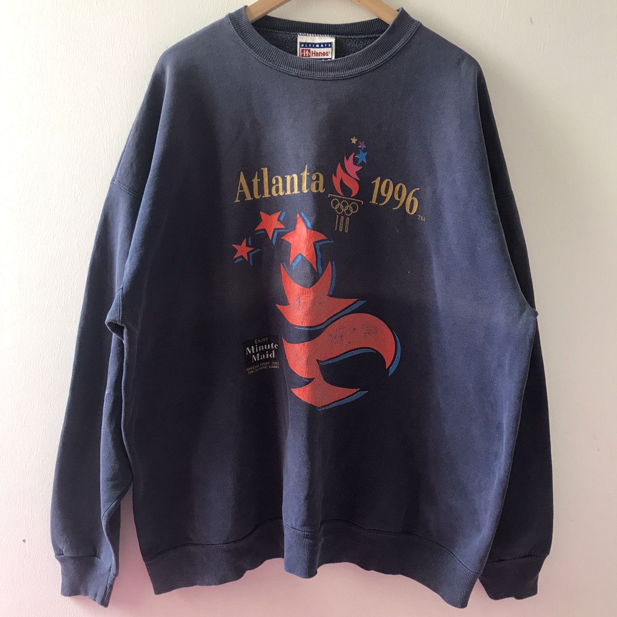 Hanes Sun Faded Olympic Atlanta 1996 sweatshirt x Vintage Size US XL / EU 56 / 4 - 1 Thumbnail