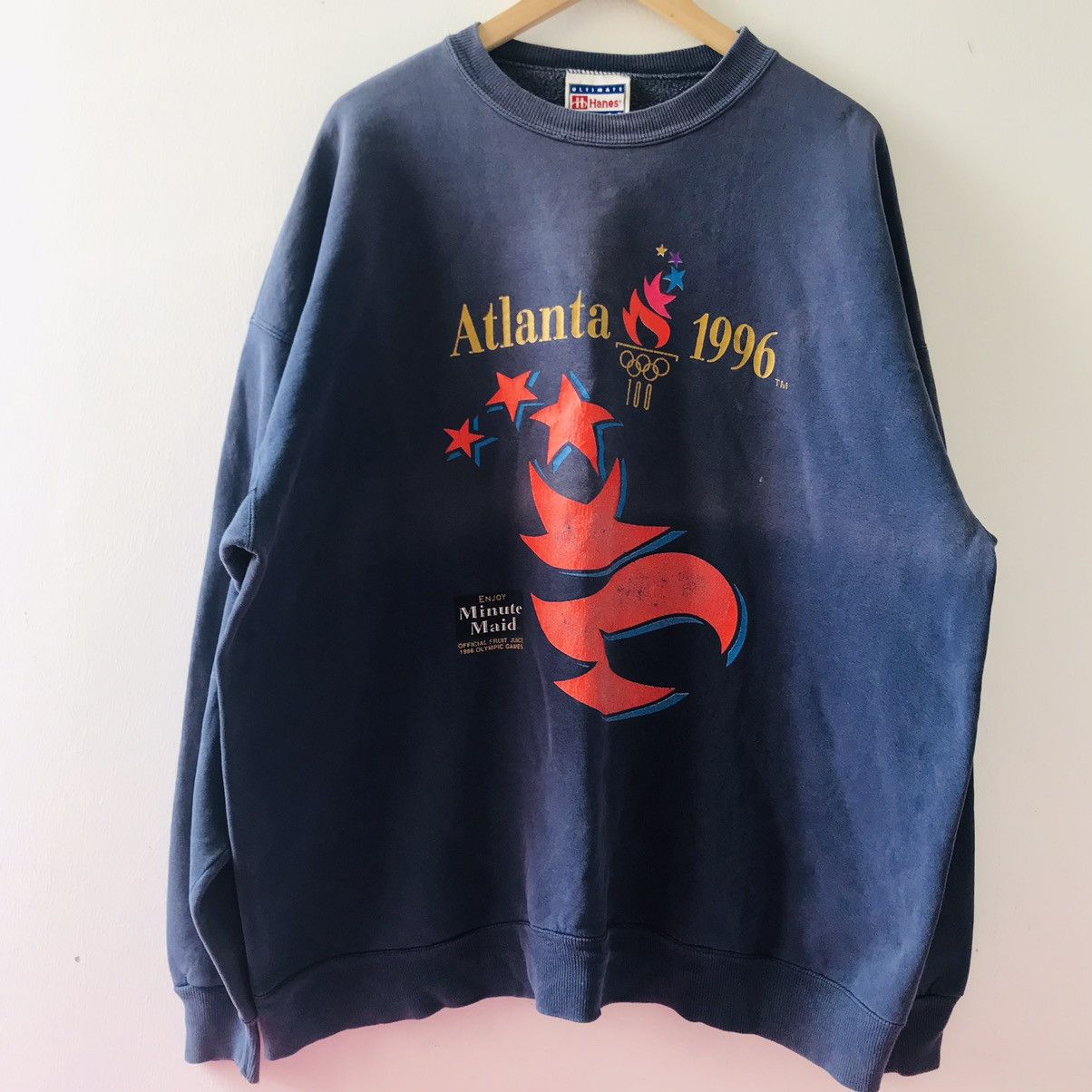 Hanes Sun Faded Olympic Atlanta 1996 sweatshirt x Vintage Size US XL / EU 56 / 4 - 2 Thumbnail
