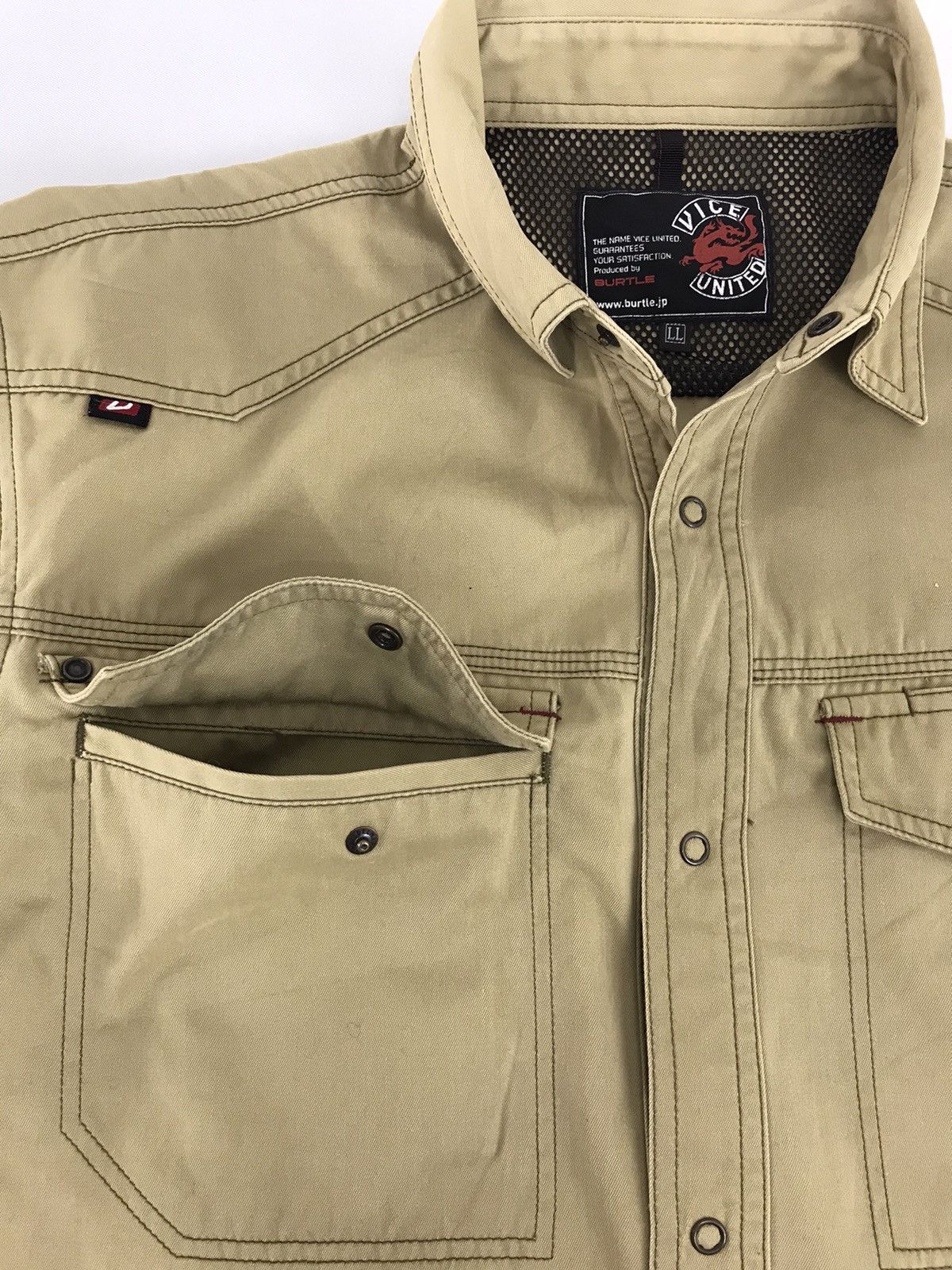 Japanese Brand Vintage Burtle Vice United Work Wear Shirt Streetwear Hype Size US XL / EU 56 / 4 - 4 Thumbnail