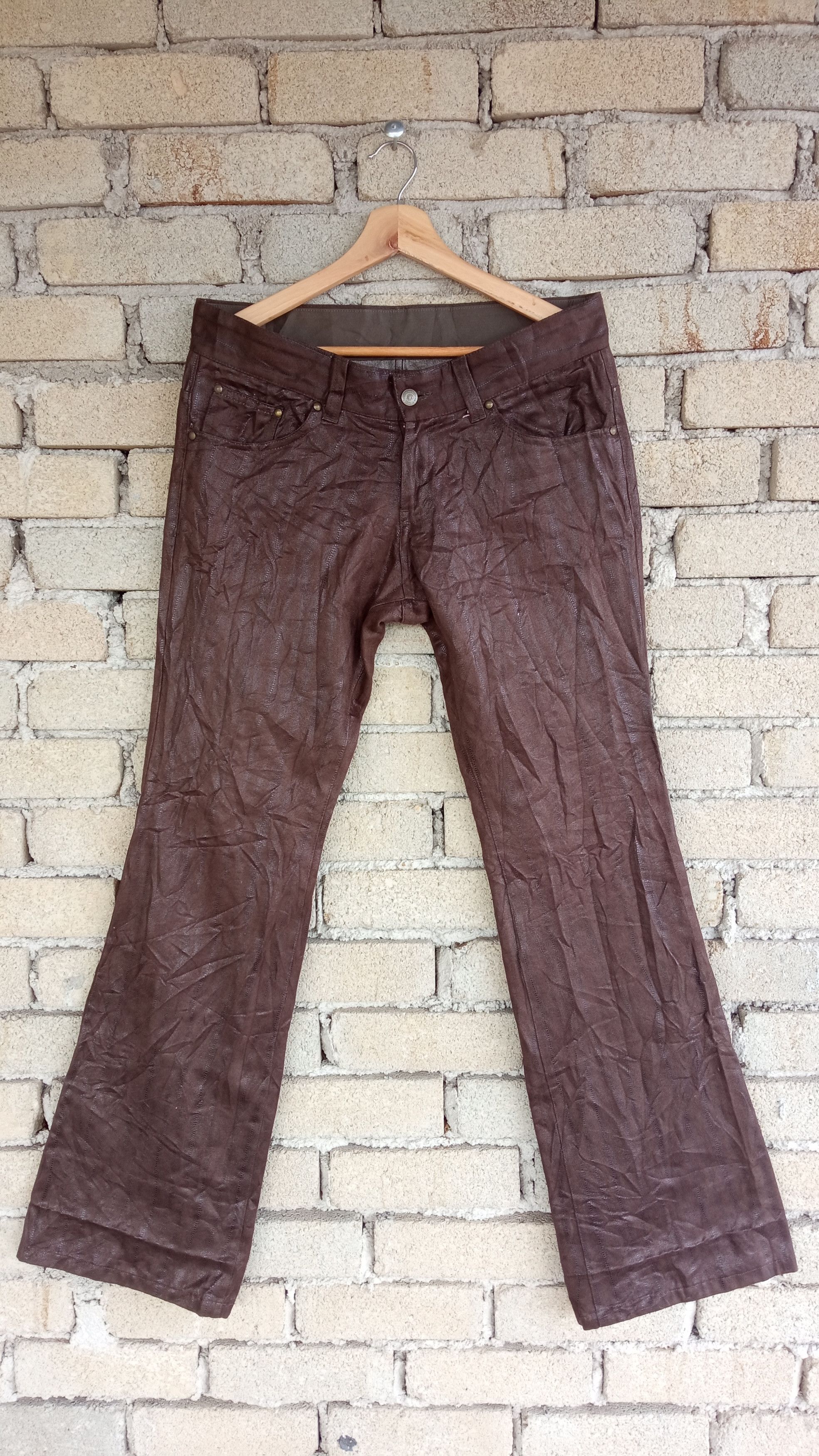 Japanese Brand × Tornado Mart × Vintage 🔥🔥Vtg Style Tornado Mart Buckle Back Boot Cut Baggy Pants Size US 33 - 1 Thumbnail