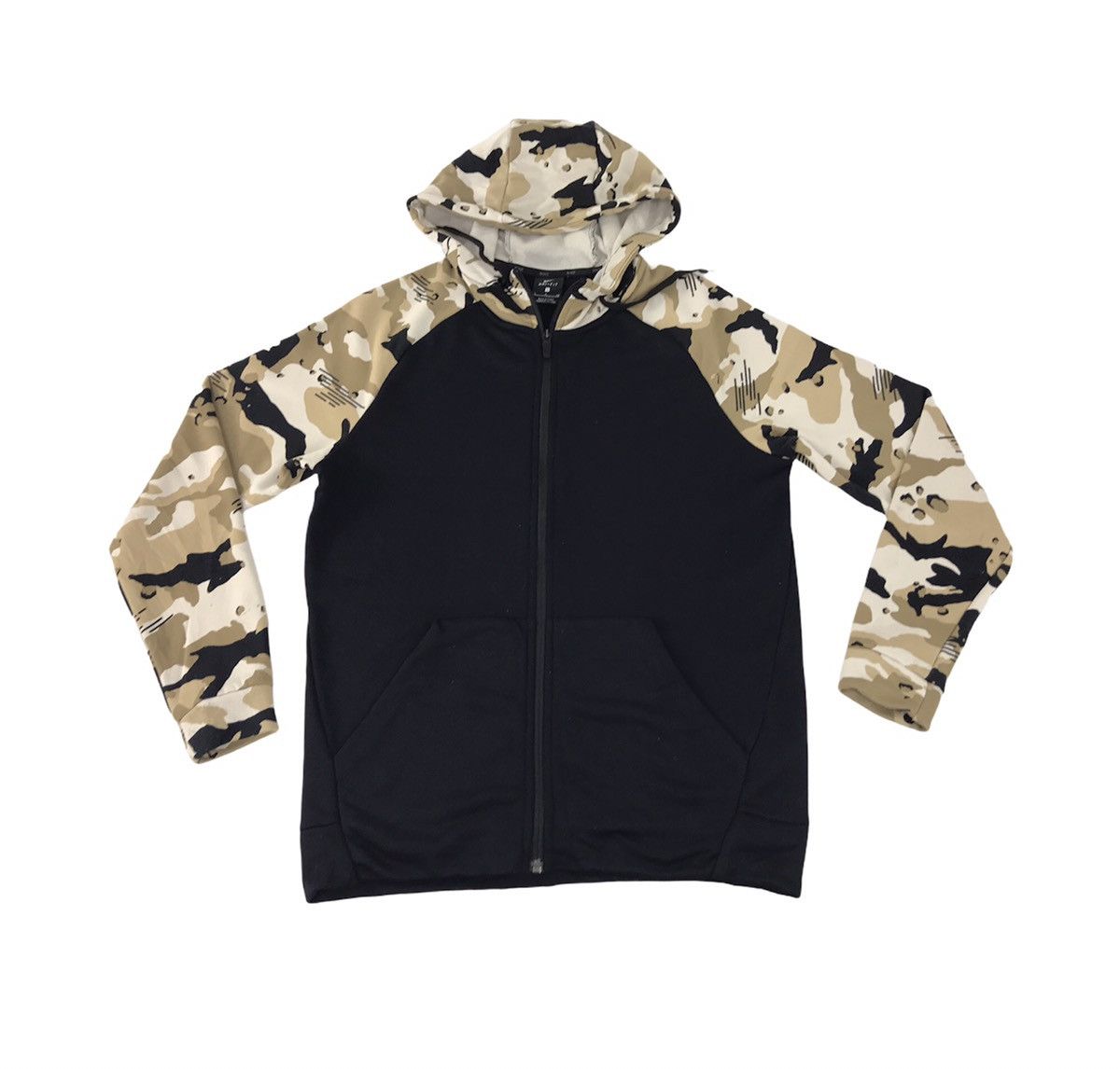 Vtg Nike Dri-fit Brown Camo Style Zipper Hoodies Fashion