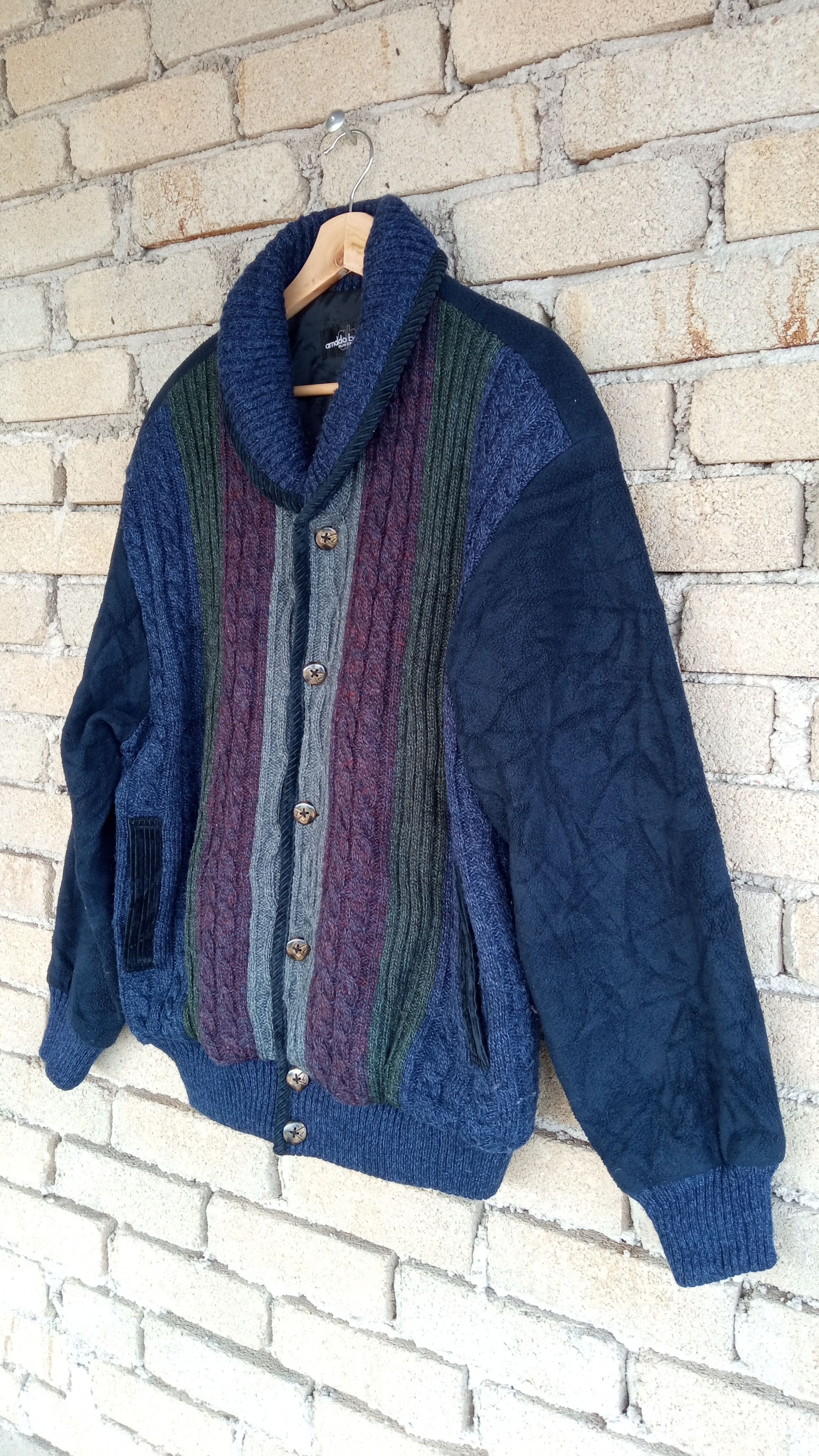 Japanese Brand × Vintage 🔥🔥Vtg Arnaldo Bassini Shawl Collar Knitwear Sweater Jacket Size US L / EU 52-54 / 3 - 3 Thumbnail