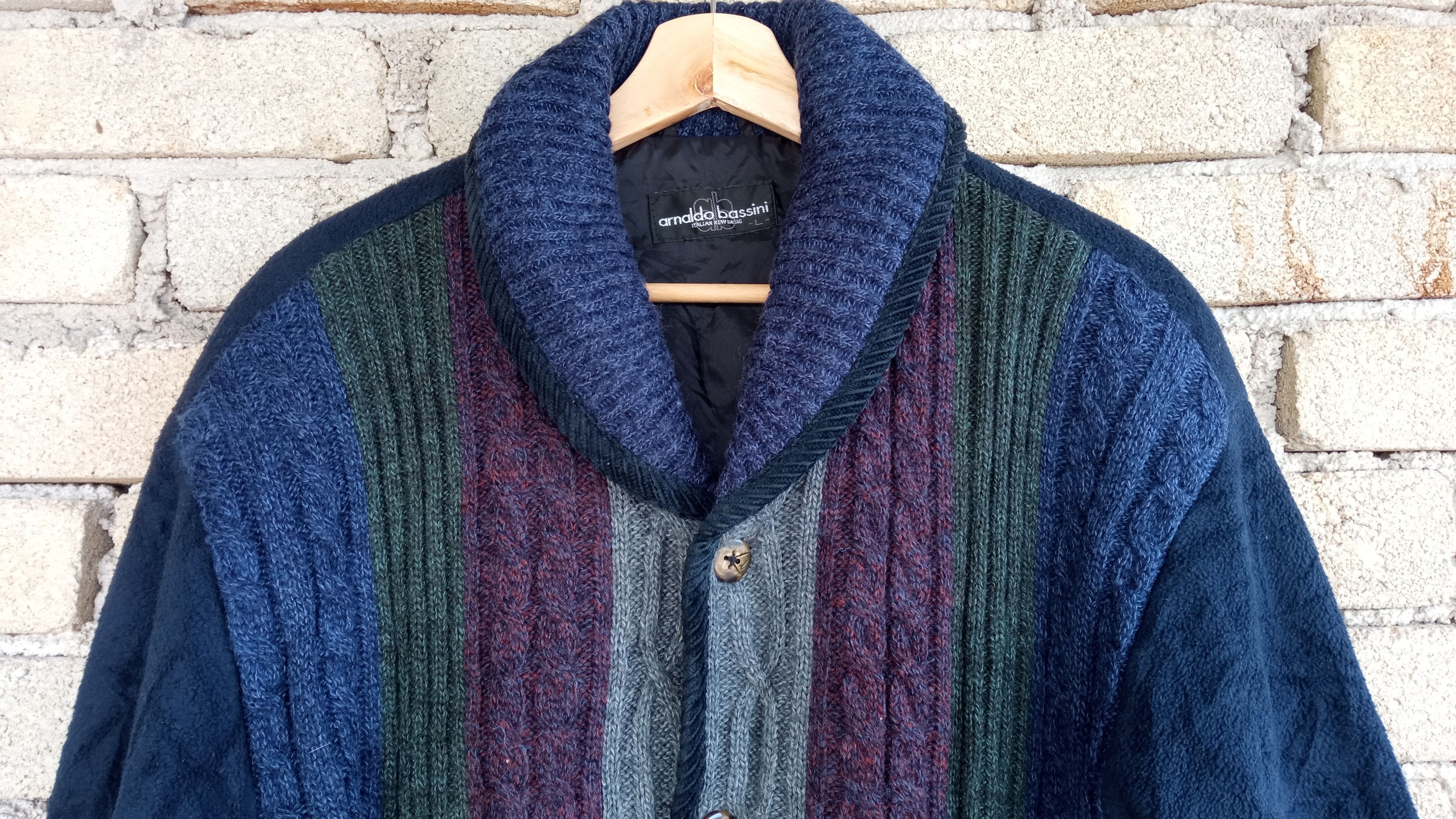 Japanese Brand × Vintage 🔥🔥Vtg Arnaldo Bassini Shawl Collar Knitwear Sweater Jacket Size US L / EU 52-54 / 3 - 8 Thumbnail