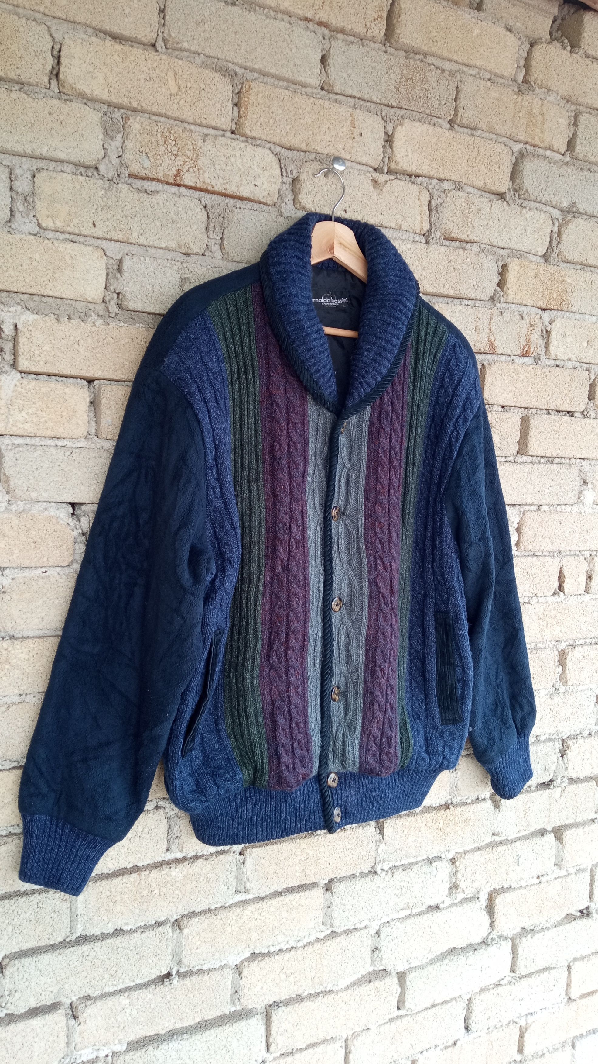 Japanese Brand × Vintage 🔥🔥Vtg Arnaldo Bassini Shawl Collar Knitwear Sweater Jacket Size US L / EU 52-54 / 3 - 2 Thumbnail