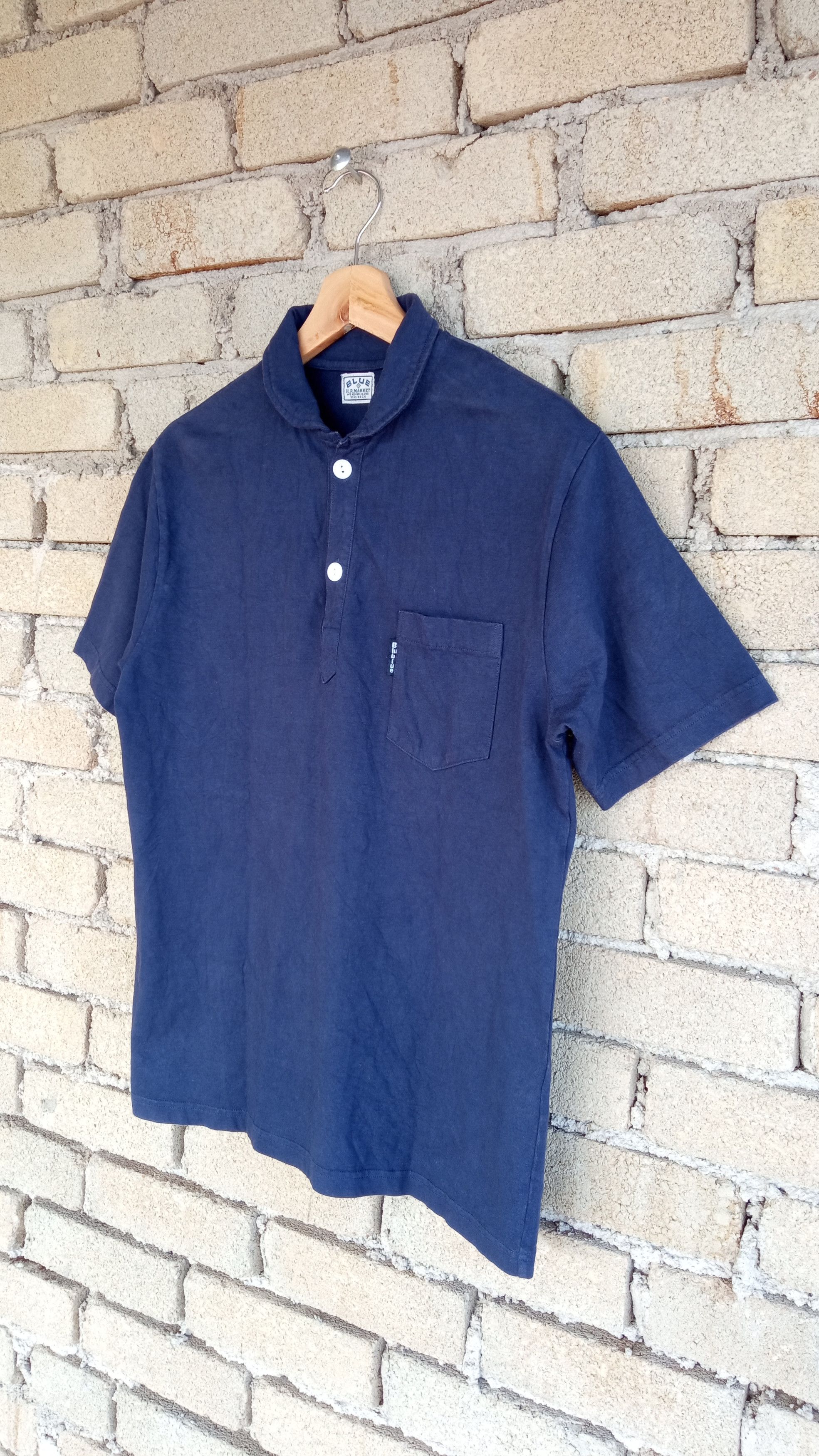 HOLLYWOOD RANCH MARKET × Japanese Brand × Vintage 🔥🔥HR Market Blue Blue Japan T-shirt Size US M / EU 48-50 / 2 - 3 Thumbnail