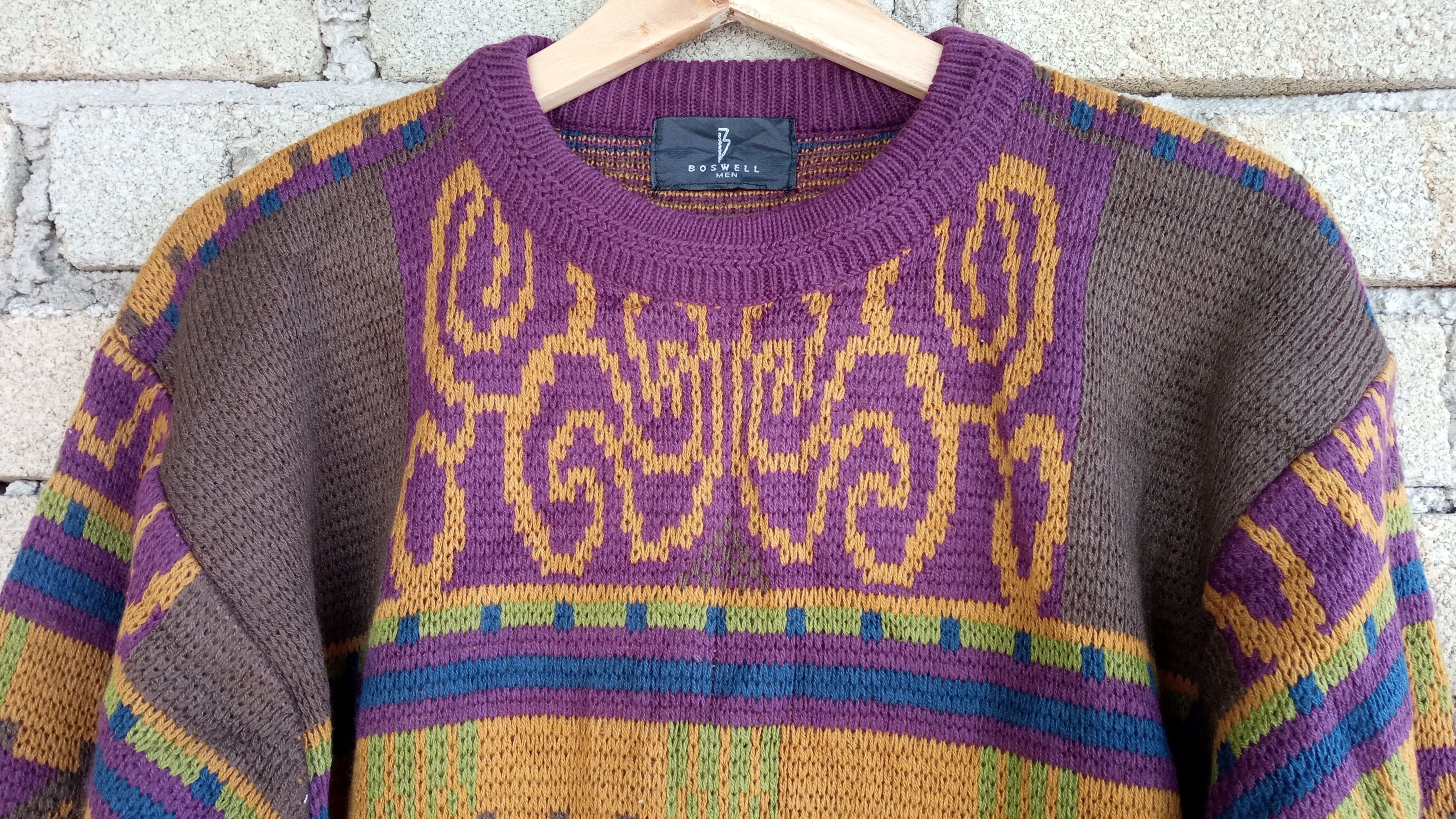 Japanese Brand × Vintage 🔥🔥Vintage Boswell Native Design Knitwear Sweatshirt Size US M / EU 48-50 / 2 - 9 Thumbnail