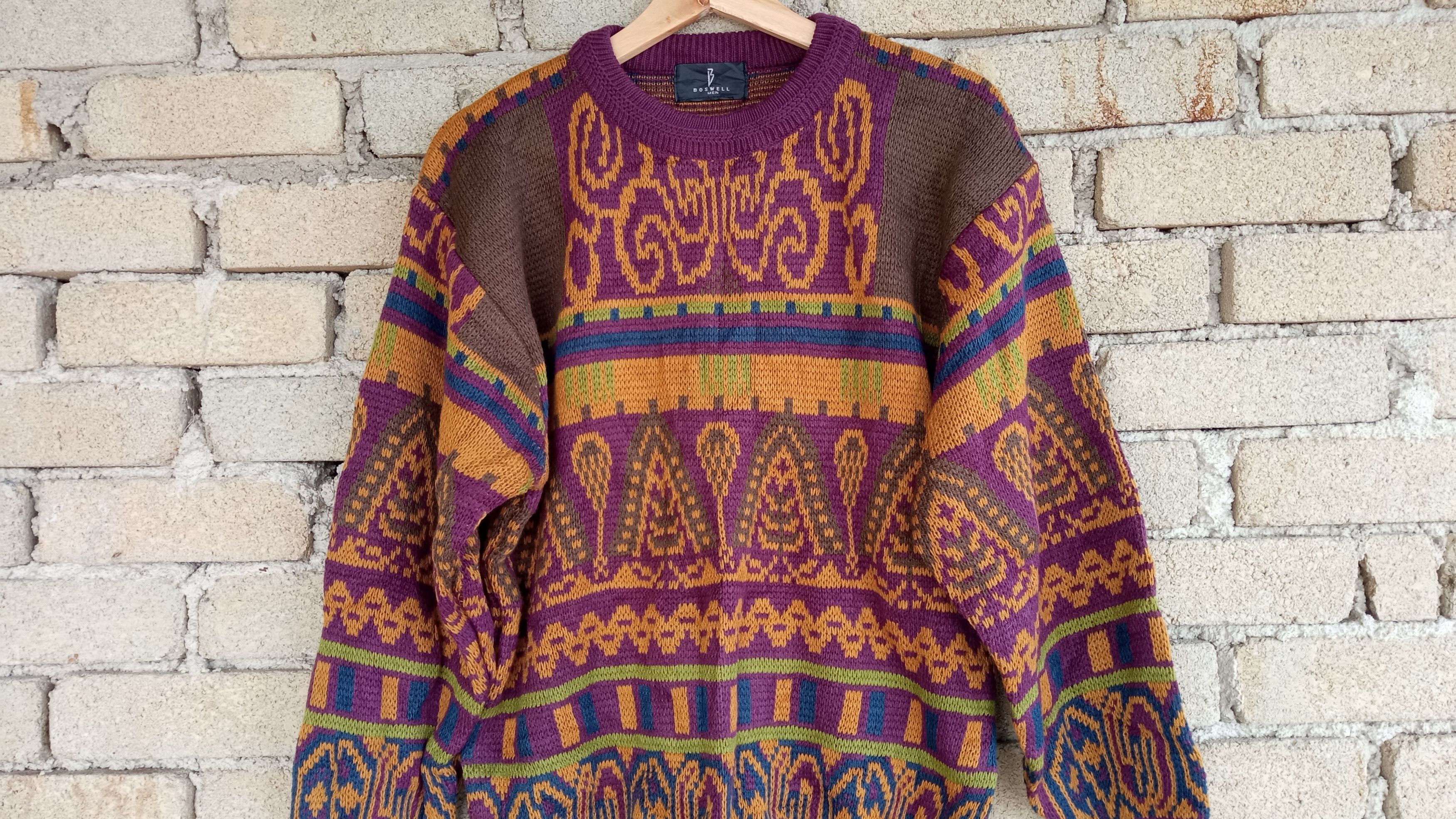 Japanese Brand × Vintage 🔥🔥Vintage Boswell Native Design Knitwear Sweatshirt Size US M / EU 48-50 / 2 - 5 Thumbnail