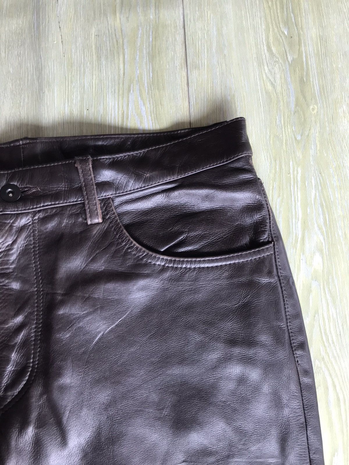 SHIPS JAPANESE VINTAGE SHIPS LEATHER PANTS Size US 34 / EU 50 - 10 Thumbnail
