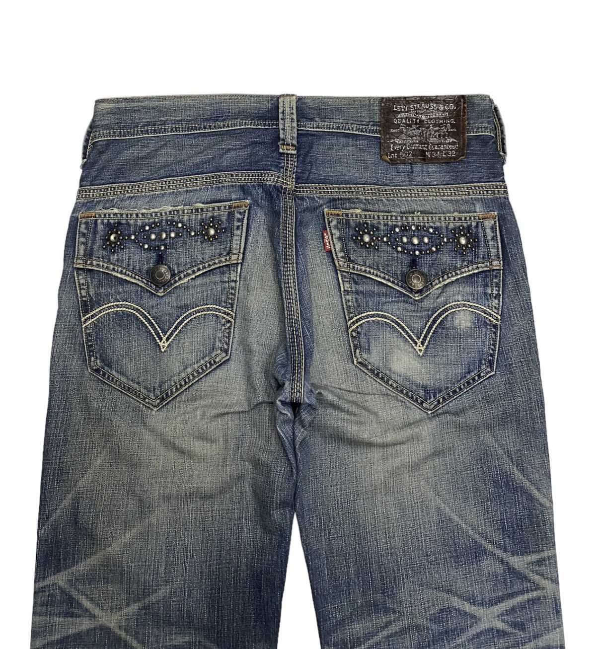 Hysteric Glamour × Levi's VINTAGE LEVIS 502 DISTRESSED BAGGY DENIM JEANS Size US 36 / EU 52 - 8 Thumbnail