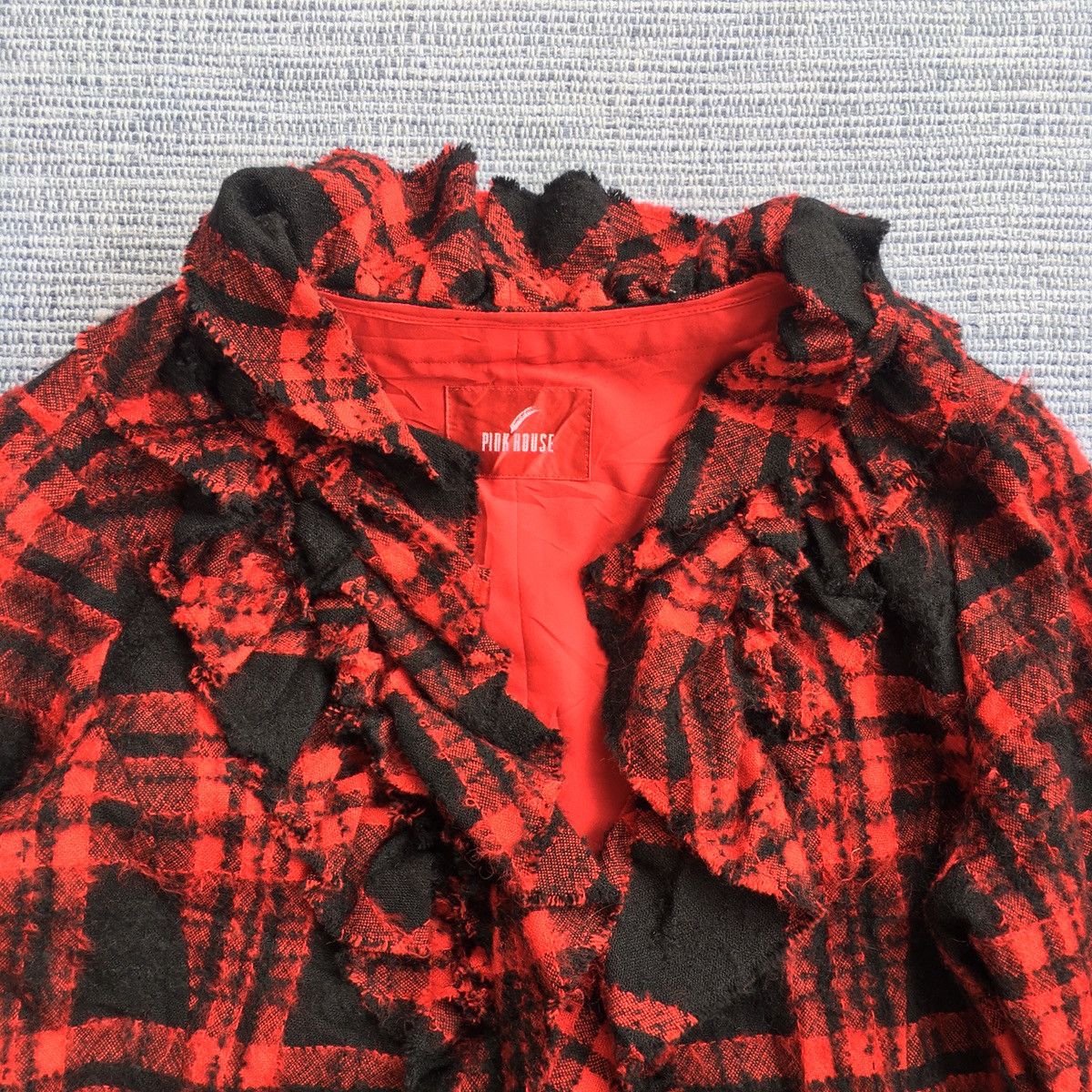 Japanese Brand red tartan punk wool jacket Size US M / EU 48-50 / 2 - 2 Thumbnail