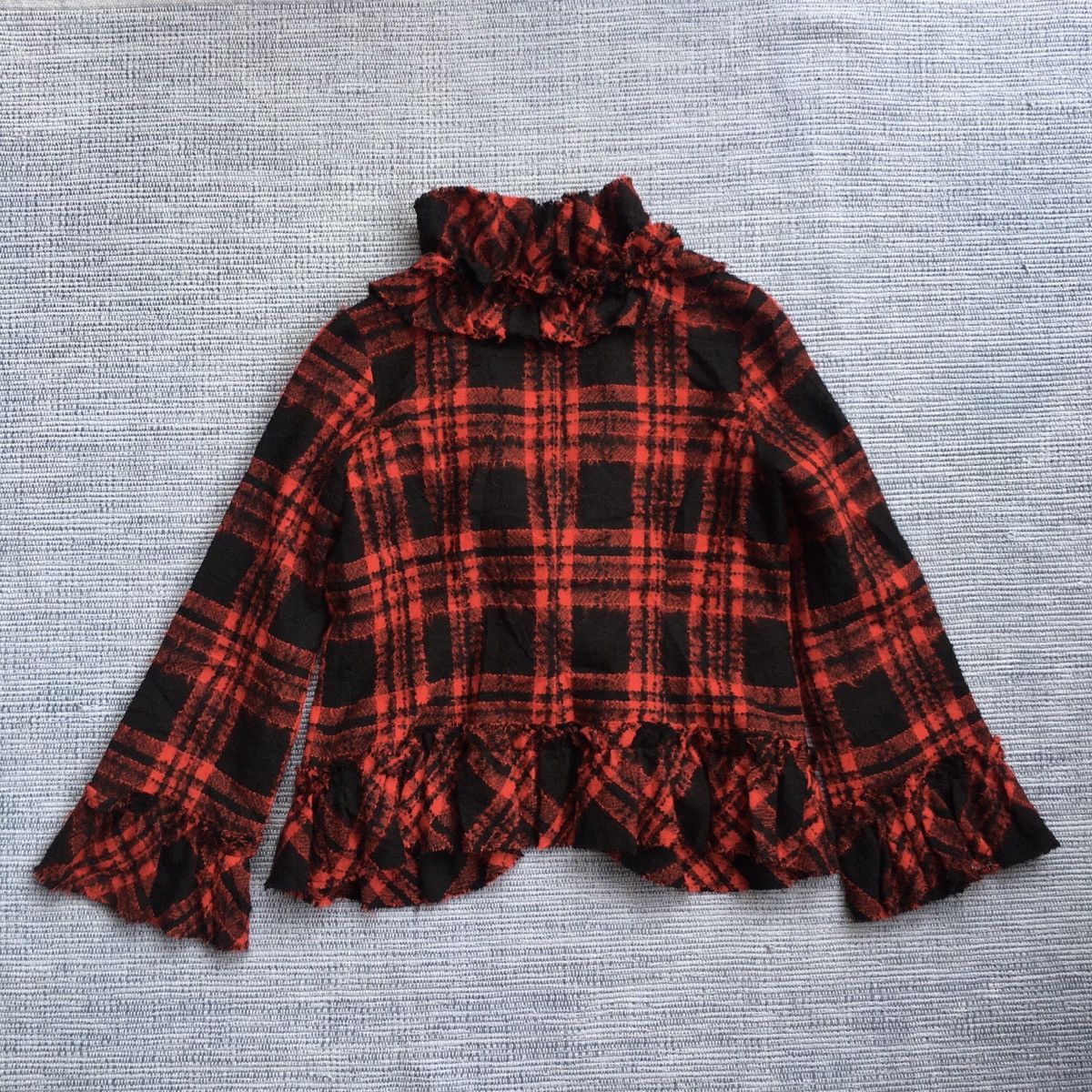 Japanese Brand red tartan punk wool jacket Size US M / EU 48-50 / 2 - 7 Thumbnail