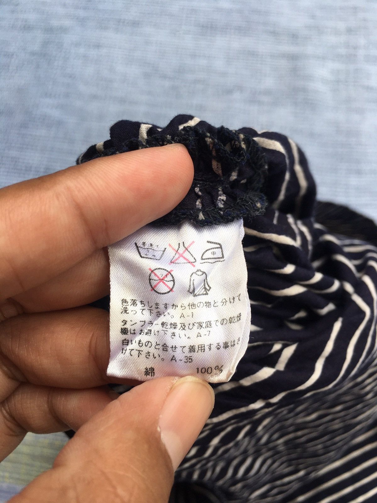Issey Miyake vintage 80s issey miyake assymetrical indigo top Size US M / EU 48-50 / 2 - 10 Thumbnail