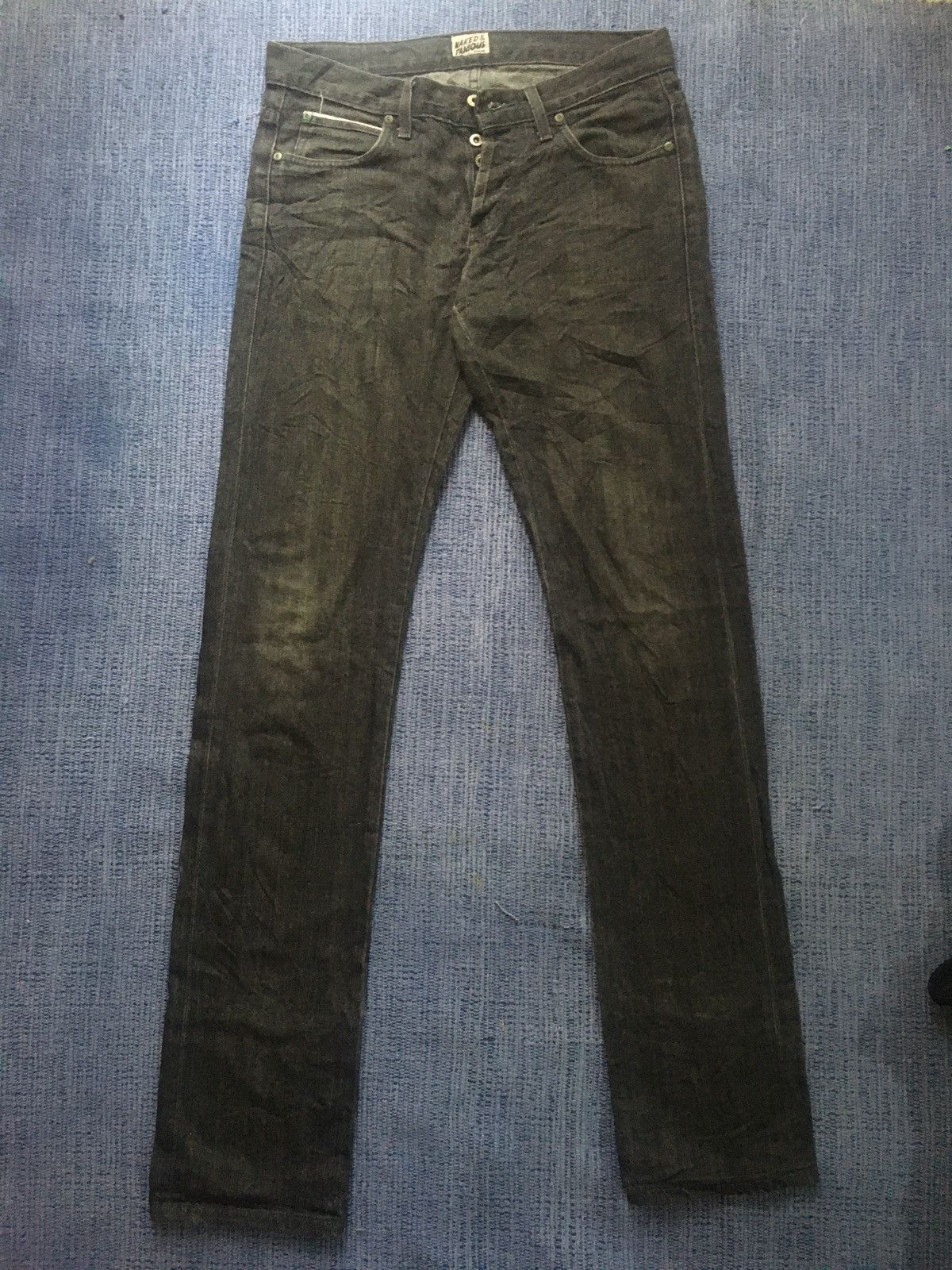 Naked & Famous skinny guy charcoal selvedge Size US 33 - 2 Thumbnail
