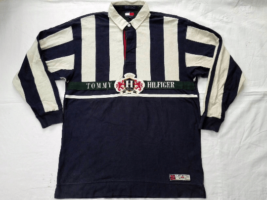 Tommy Hilfiger Vintage Tommy Hilfiger Polo Rugby Shirt Size US L / EU 52-54 / 3 - 1 Thumbnail