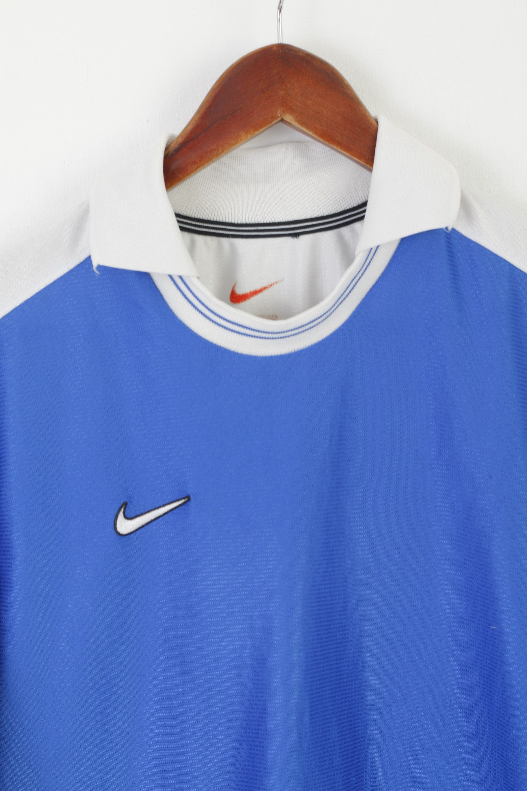 Nike × Vintage Nike Team Men S Polo Shirt Blue Shiny Vintage 8354 Size US S / EU 44-46 / 1 - 2 Thumbnail