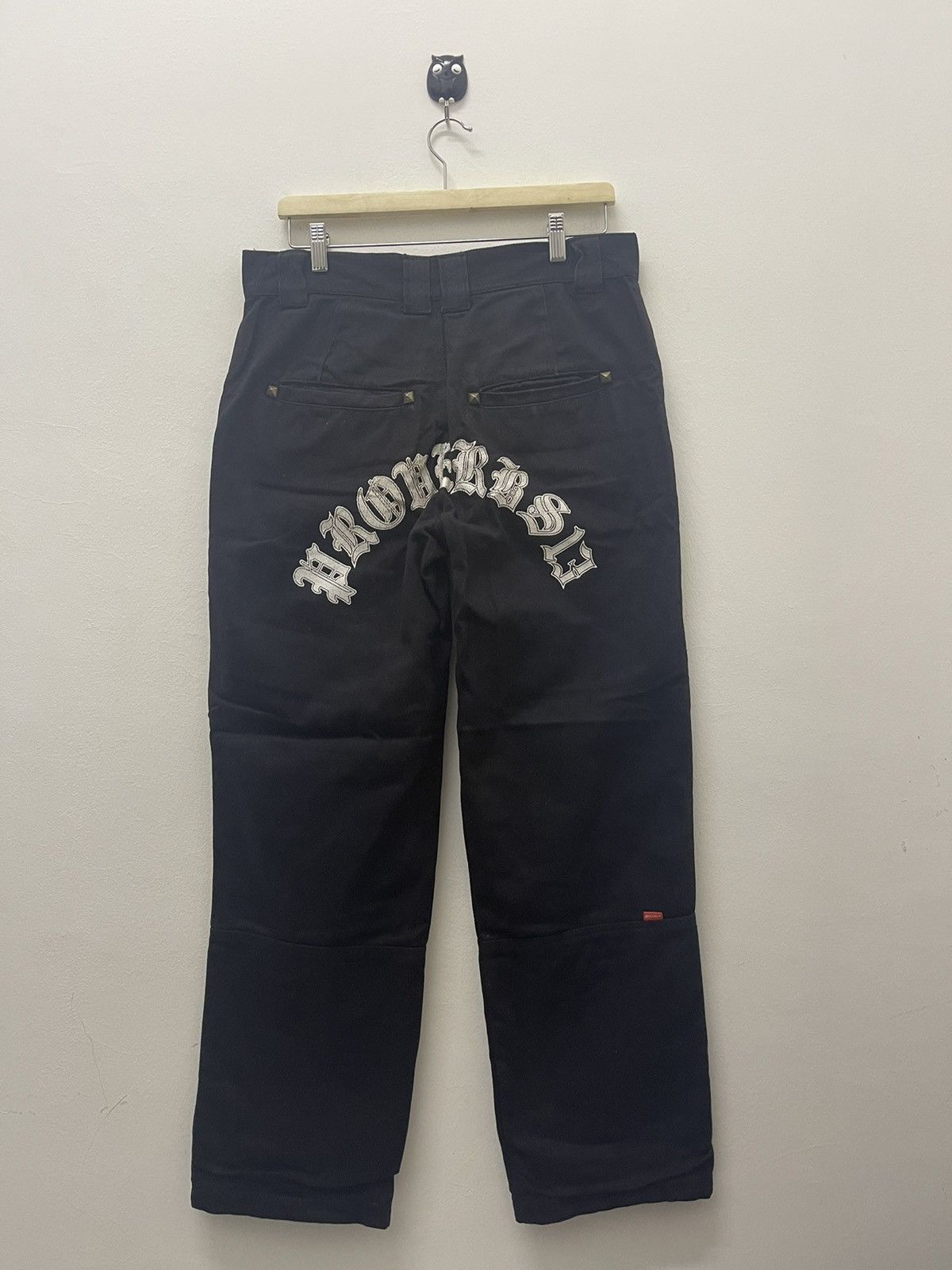 image of Vintage Octopus Army Japan Punk Poem Pant Black Loose, Men's (Size 32)
