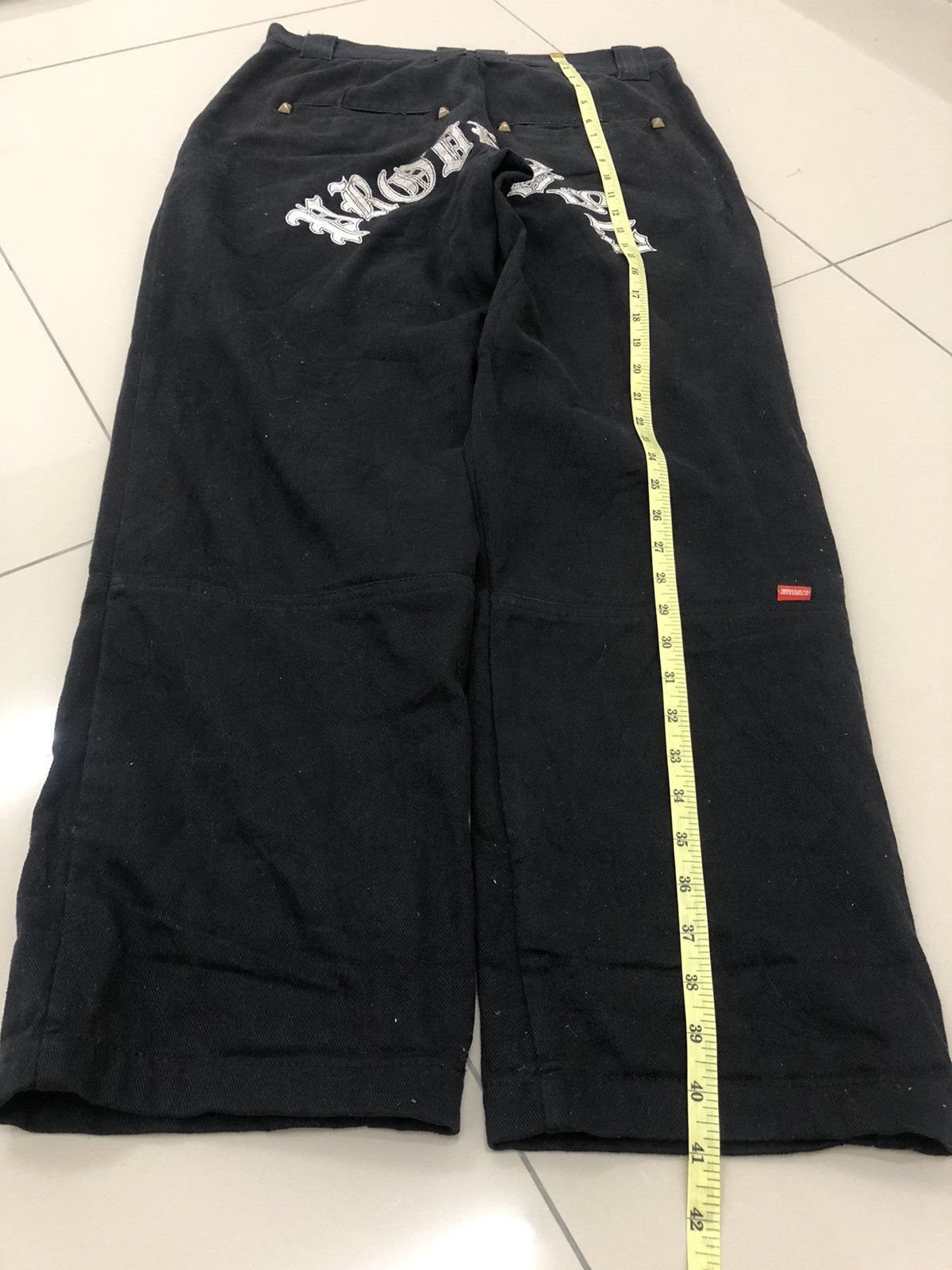 Le Grande Bleu (L.G.B.) Rare Vintage OCTOPUS ARMY Daicock Punk Poem Pant Black Loose Size US 32 / EU 48 - 12 Thumbnail