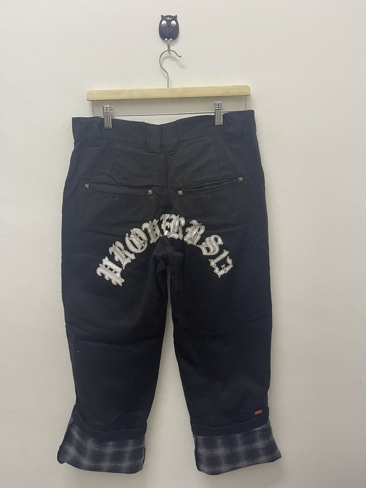 Le Grande Bleu (L.G.B.) Rare Vintage OCTOPUS ARMY Daicock Punk Poem Pant Black Loose Size US 32 / EU 48 - 2 Thumbnail