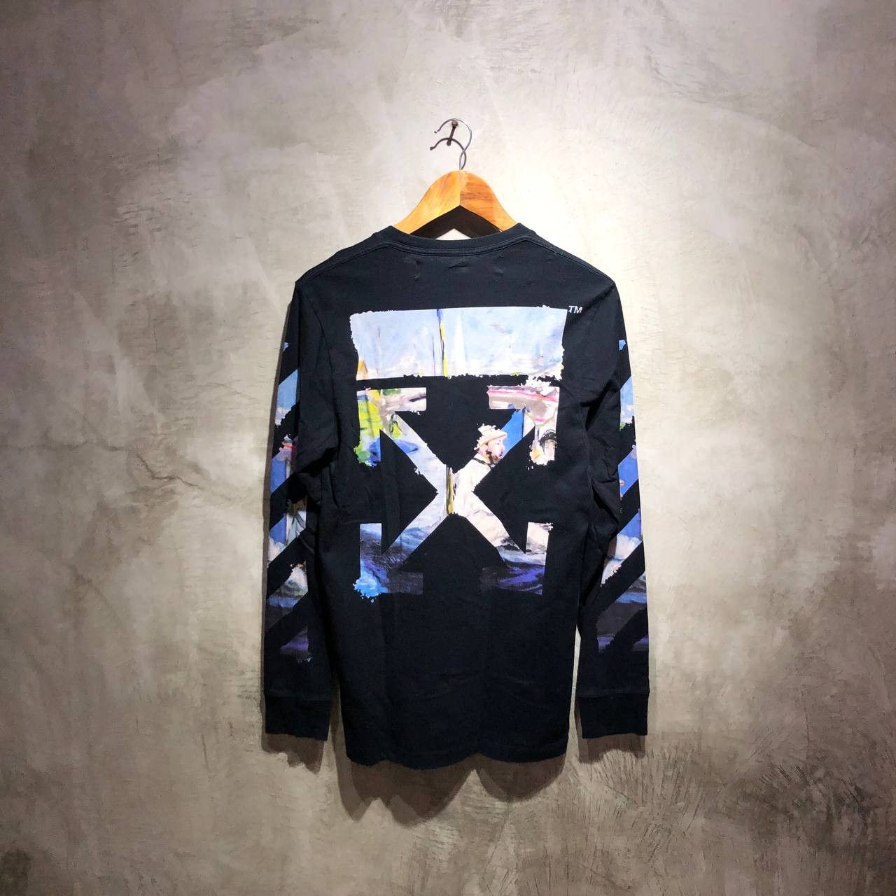 image of Off White Off-White Oil Painting Arrows Long Sleeves Shirt in Black, Men's (Size XS)