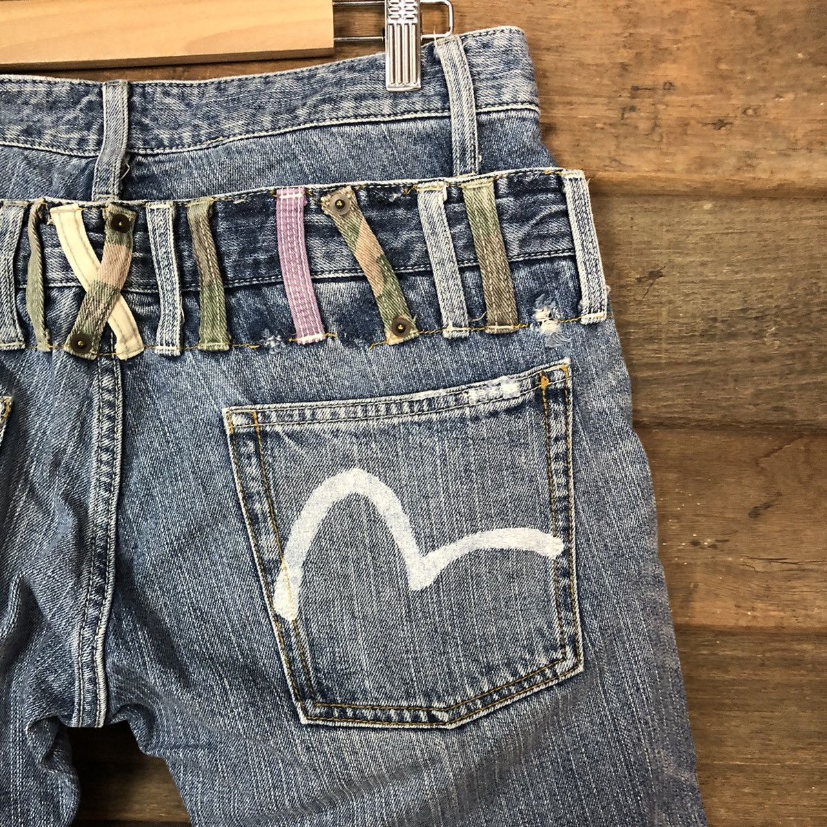 Japanese Brand Oil cake double waist Distressed Denim Pants #4638 Size US 30 / EU 46 - 16 Thumbnail