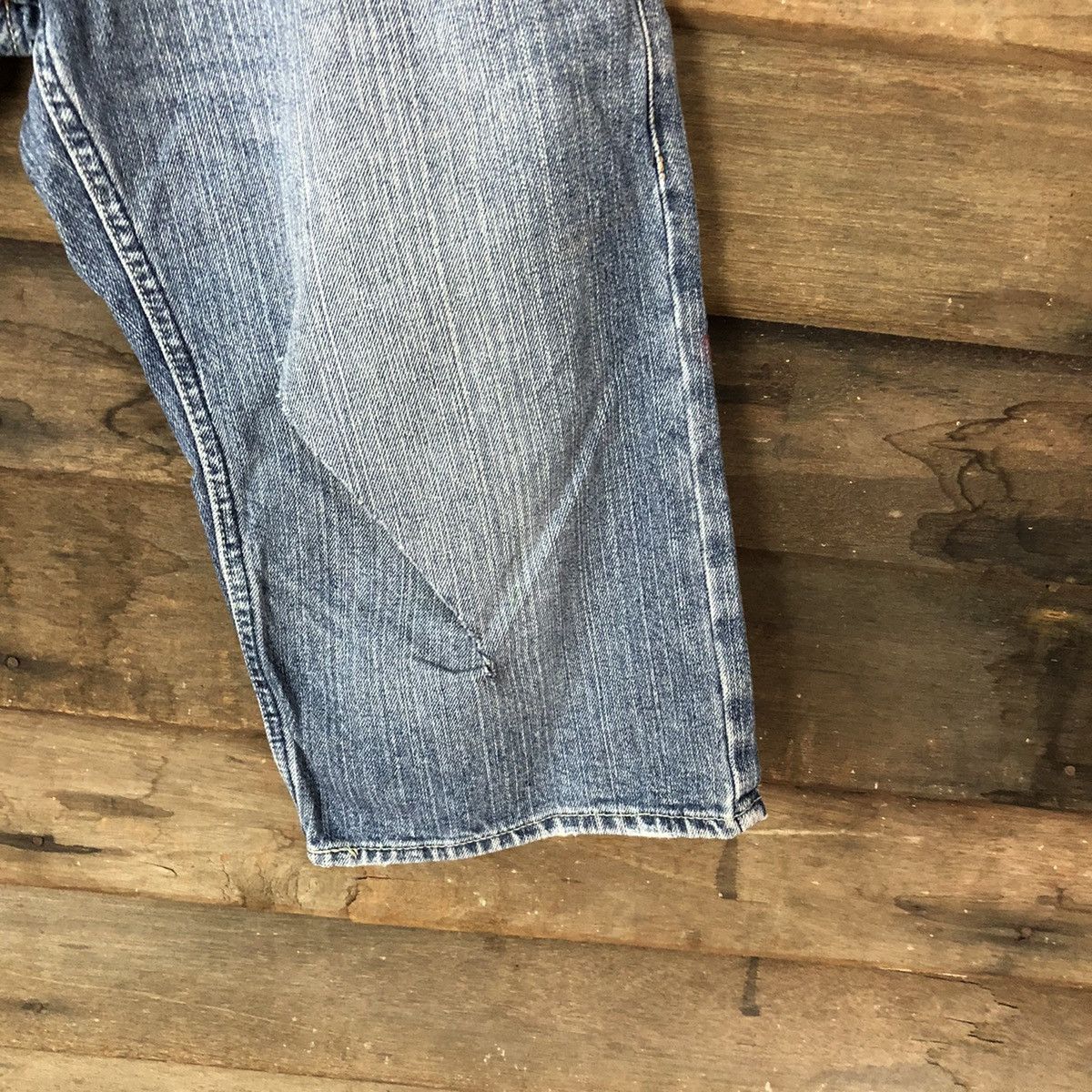 Japanese Brand Oil cake double waist Distressed Denim Pants #4638 Size US 30 / EU 46 - 7 Thumbnail