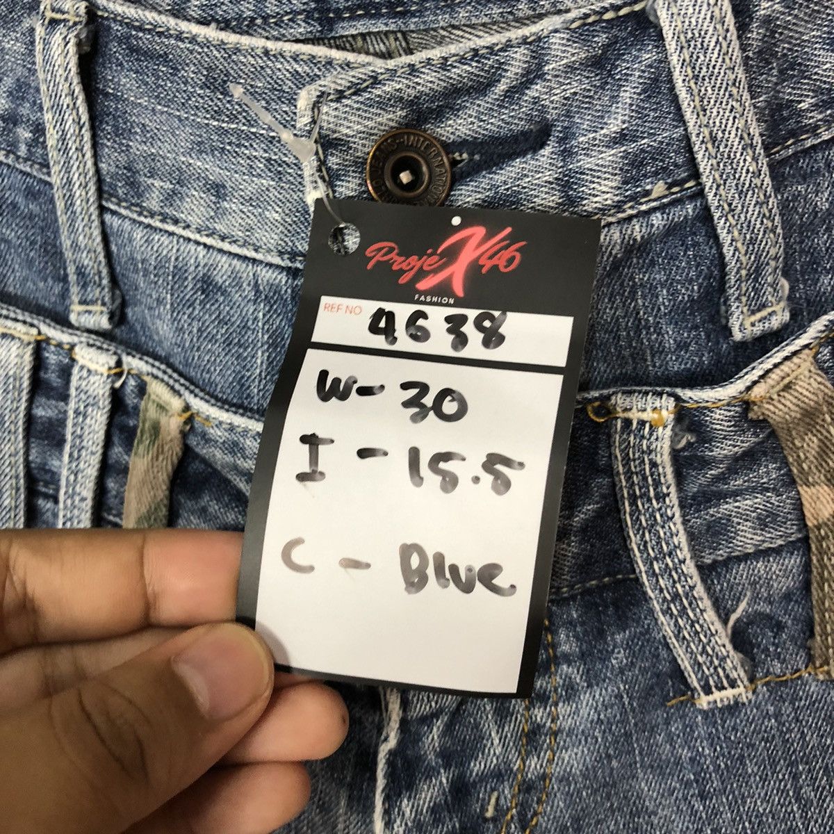 Japanese Brand Oil cake double waist Distressed Denim Pants #4638 Size US 30 / EU 46 - 11 Thumbnail