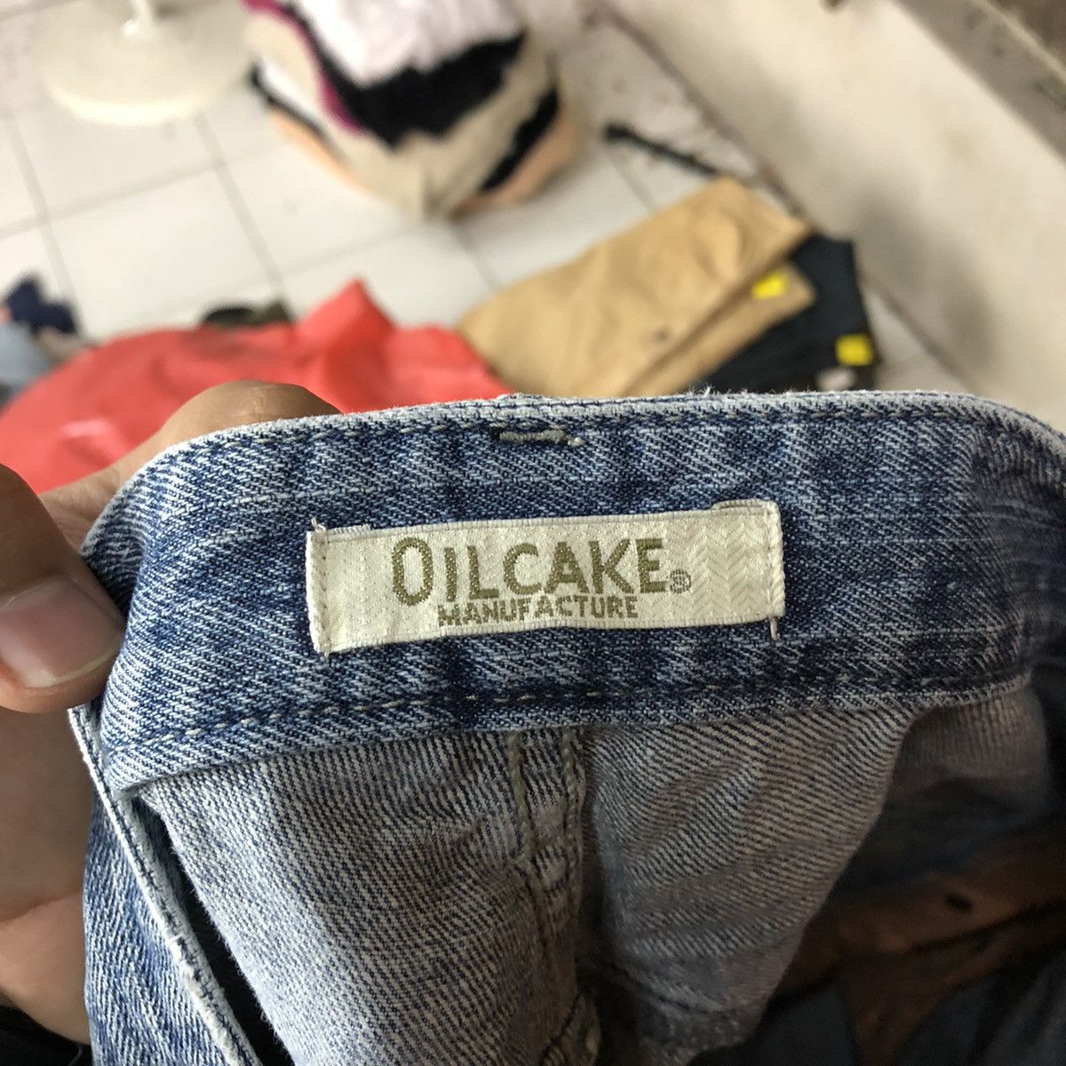 Japanese Brand Oil cake double waist Distressed Denim Pants #4638 Size US 30 / EU 46 - 18 Thumbnail