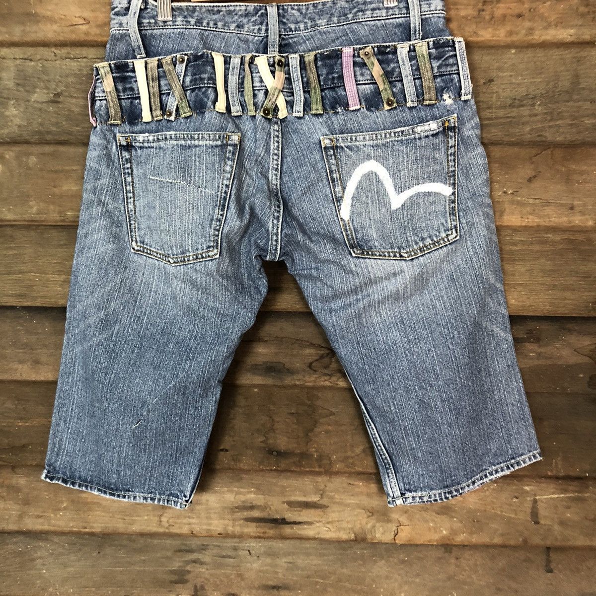 Japanese Brand Oil cake double waist Distressed Denim Pants #4638 Size US 30 / EU 46 - 14 Thumbnail