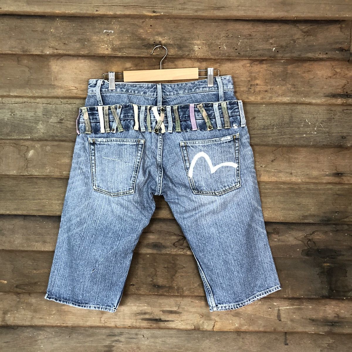 Japanese Brand Oil cake double waist Distressed Denim Pants #4638 Size US 30 / EU 46 - 12 Thumbnail