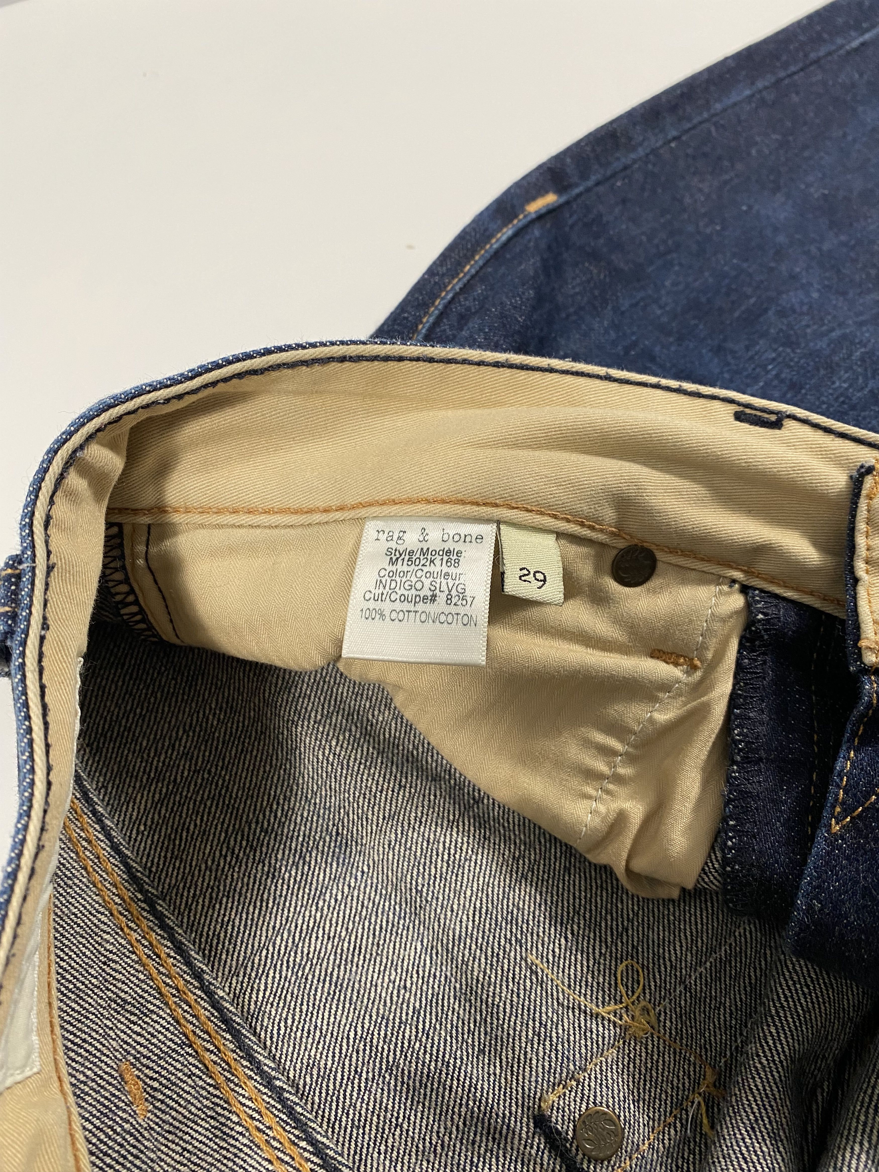 Rag & Bone Rag & Bone Indigo Selvedge skinny fit jeans 29x27 Size US 29 - 4 Thumbnail