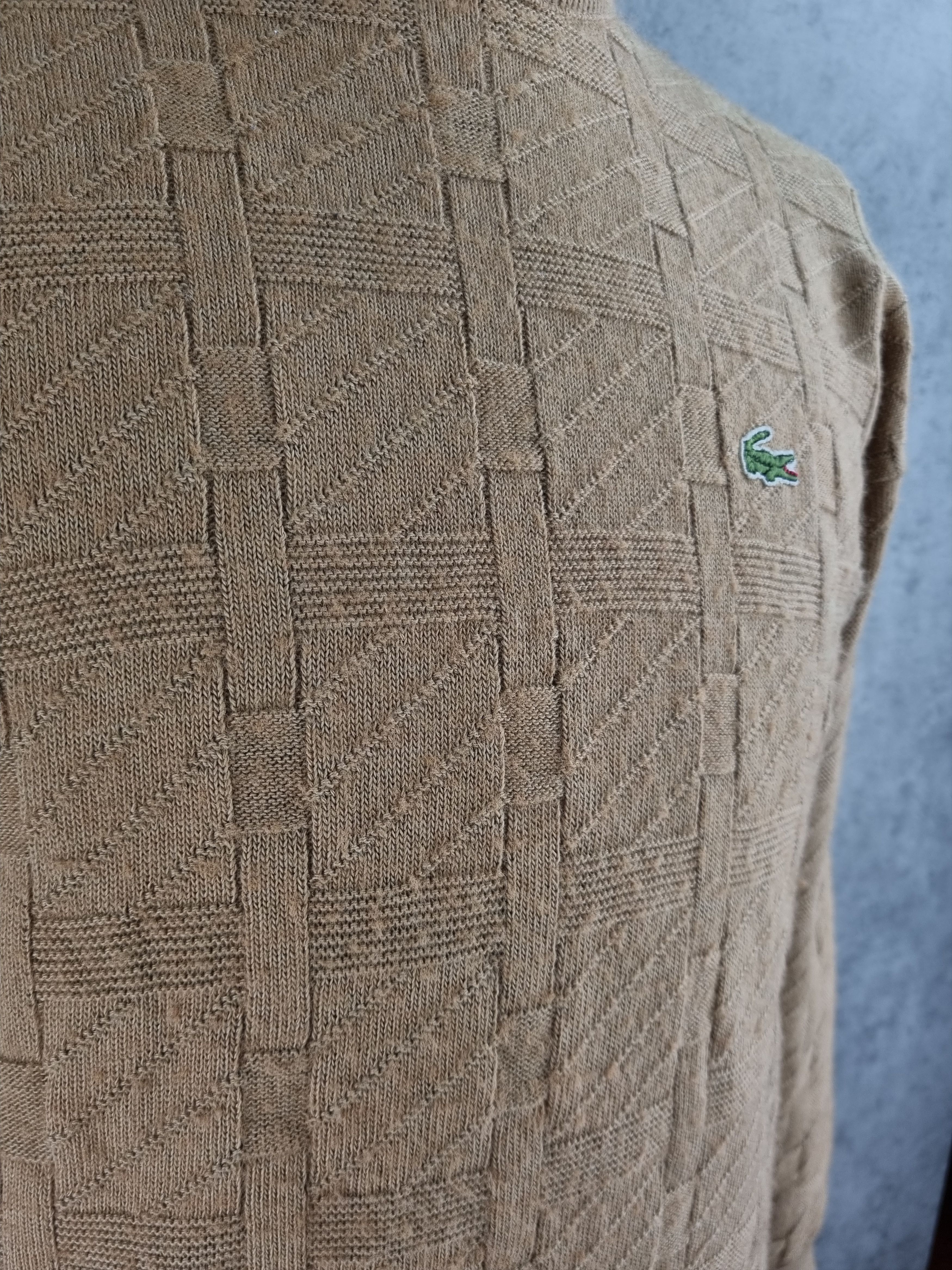 Lacoste × Vintage 80s LACOSTE Chemise Cable Knitted Wool sweater GOLF WANG Size US L / EU 52-54 / 3 - 8 Thumbnail