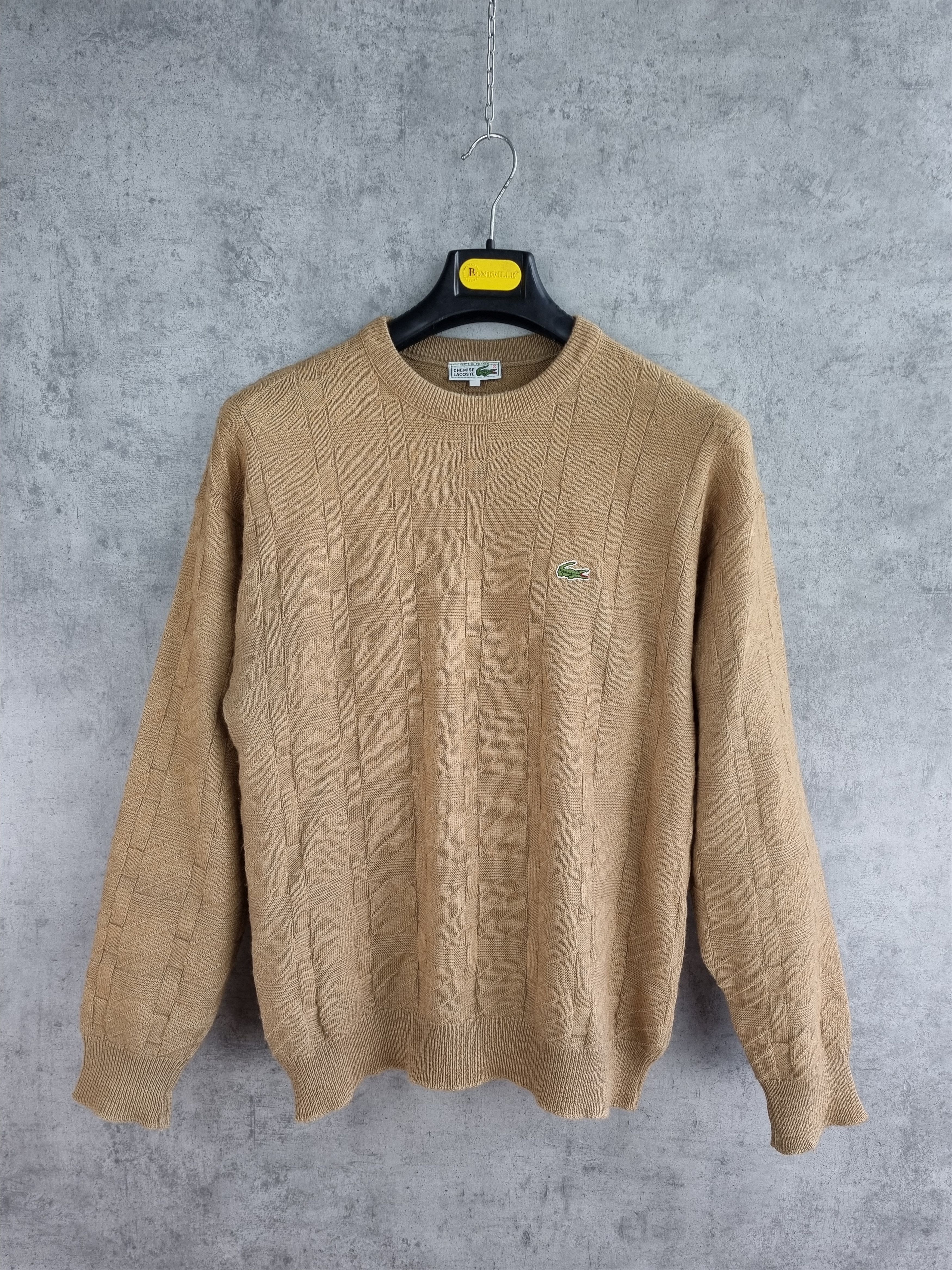 Lacoste × Vintage 80s LACOSTE Chemise Cable Knitted Wool sweater GOLF WANG Size US L / EU 52-54 / 3 - 1 Thumbnail