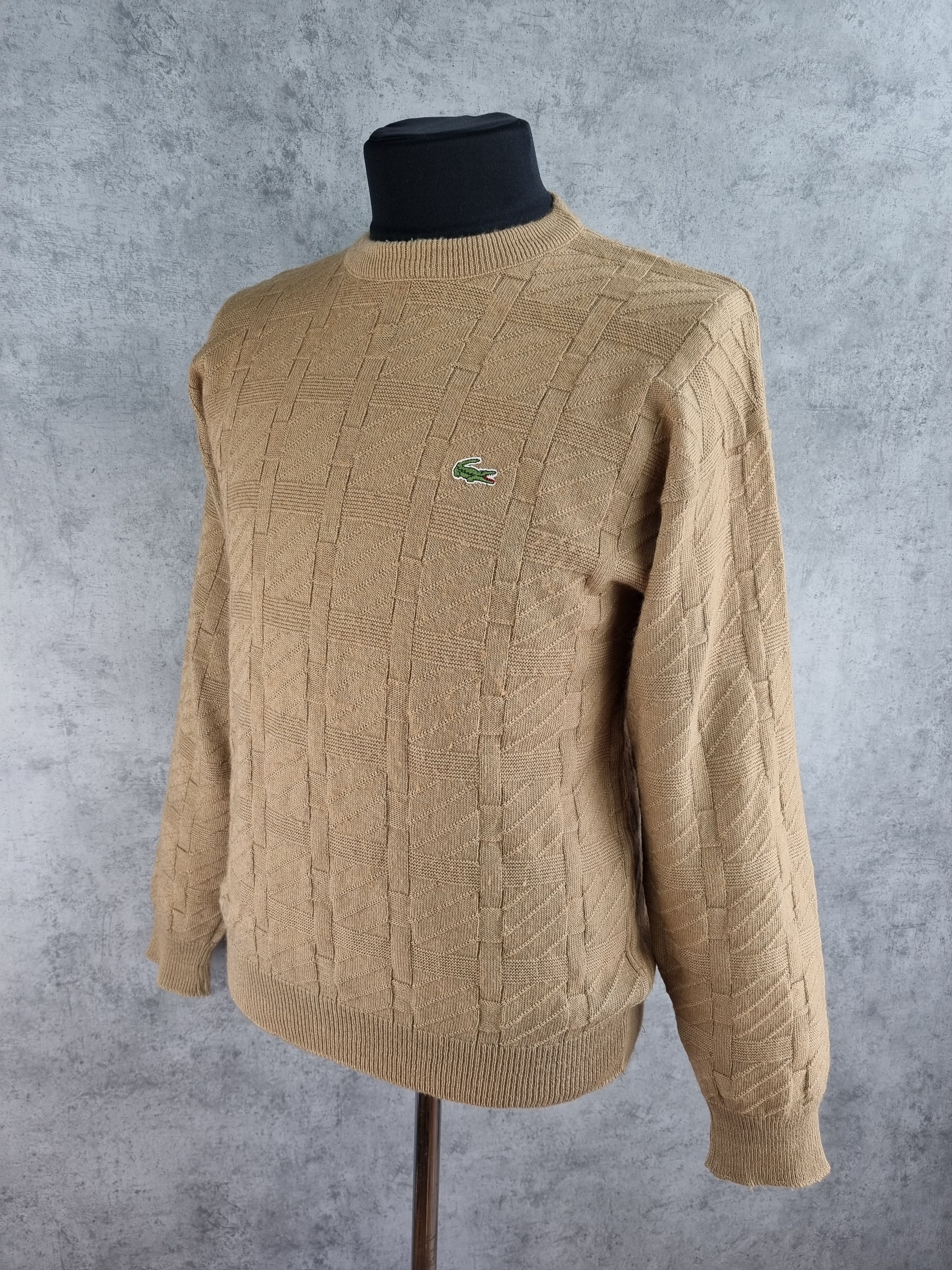 Lacoste × Vintage 80s LACOSTE Chemise Cable Knitted Wool sweater GOLF WANG Size US L / EU 52-54 / 3 - 6 Thumbnail