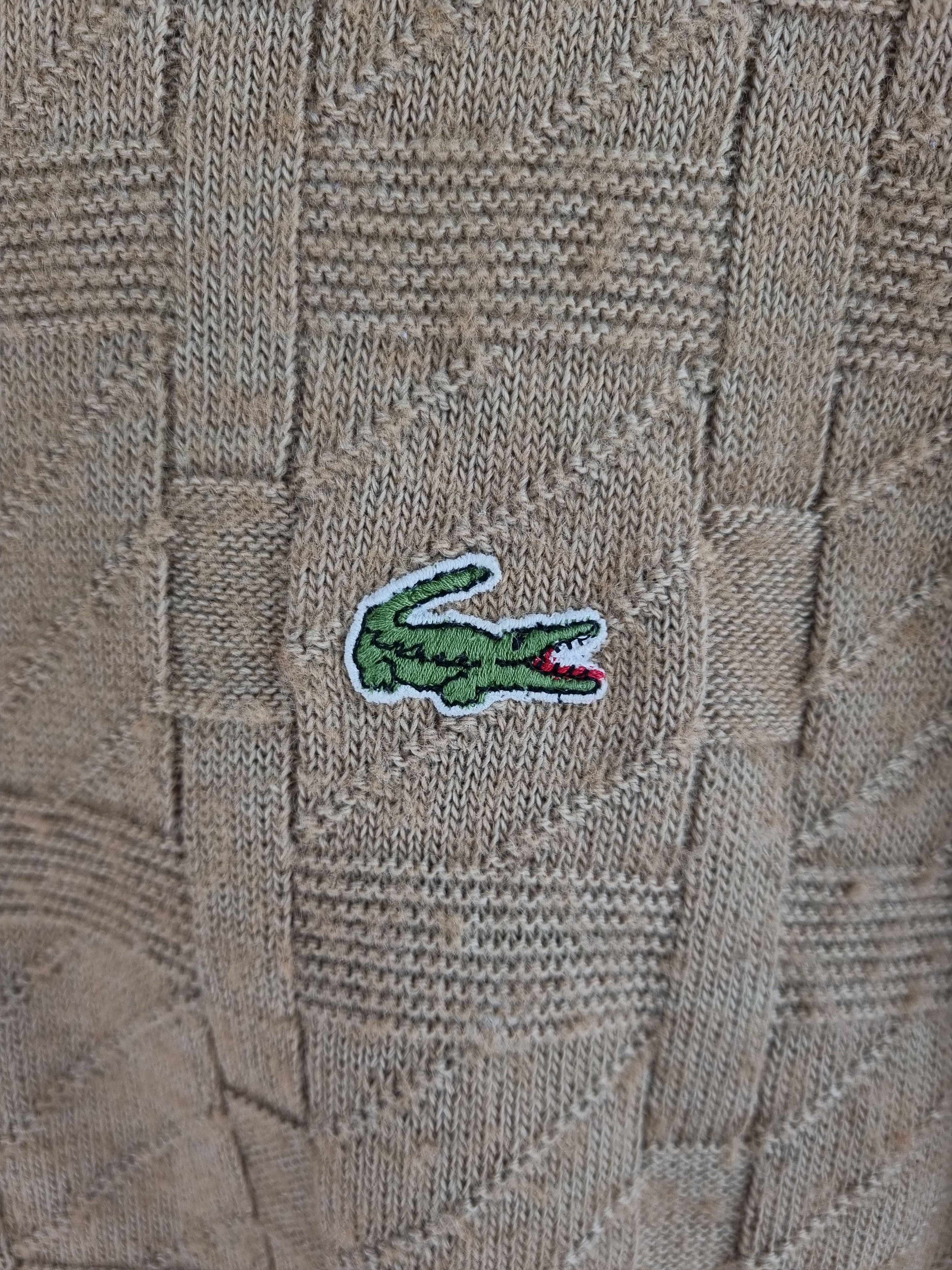 Lacoste × Vintage 80s LACOSTE Chemise Cable Knitted Wool sweater GOLF WANG Size US L / EU 52-54 / 3 - 10 Thumbnail