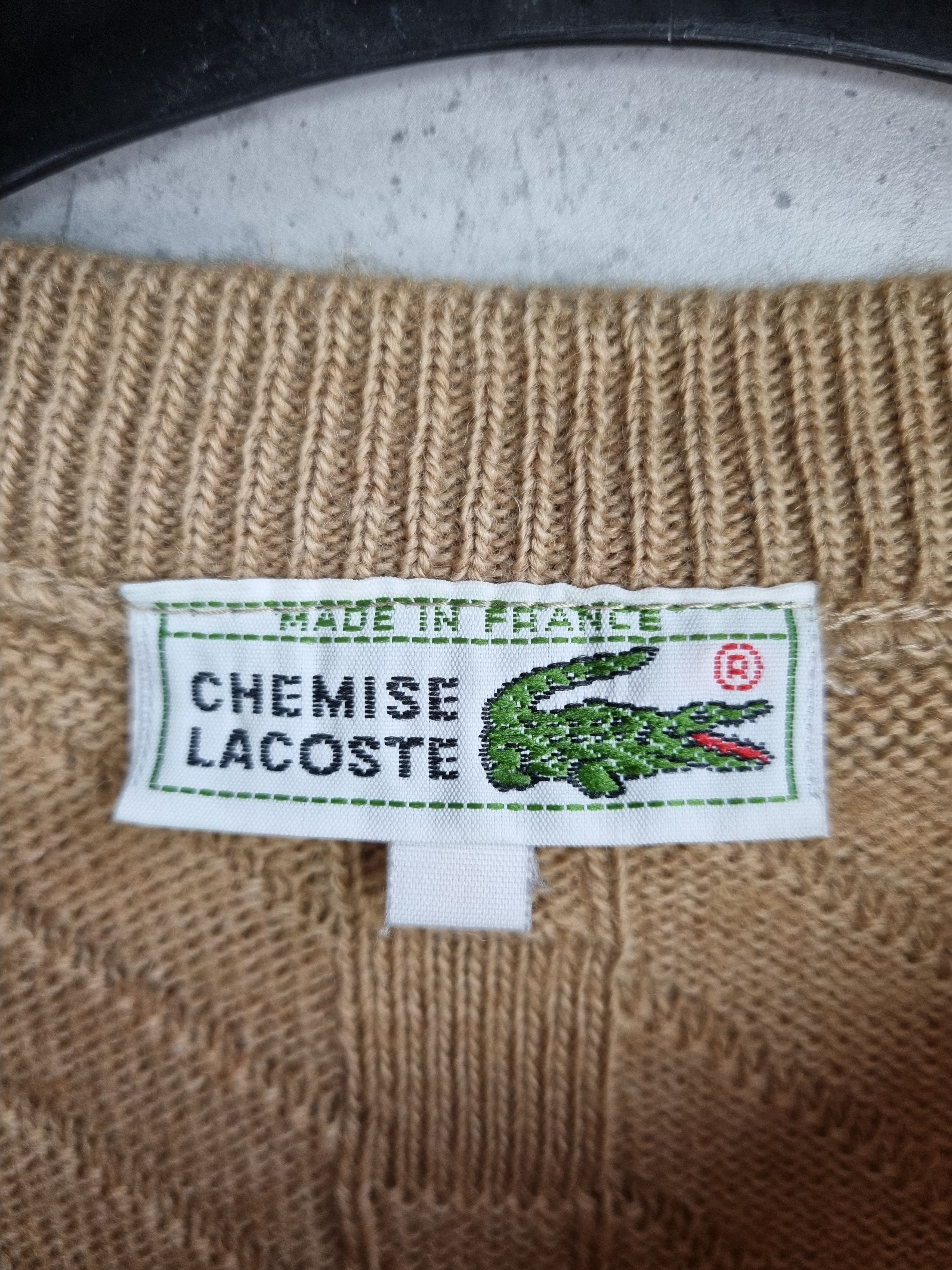 Lacoste × Vintage 80s LACOSTE Chemise Cable Knitted Wool sweater GOLF WANG Size US L / EU 52-54 / 3 - 5 Thumbnail