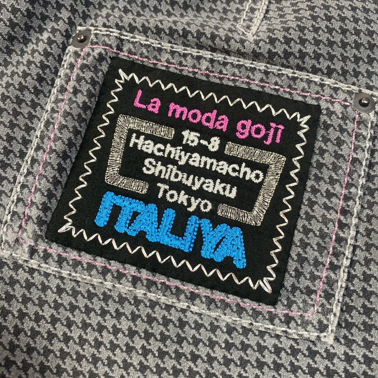 Japanese Brand 90s La Moda Goji Multizipper Houndstooth Flared Size US 29 - 12 Thumbnail