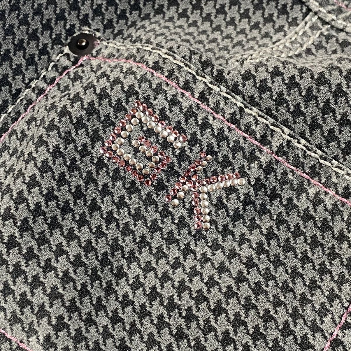 Japanese Brand 90s La Moda Goji Multizipper Houndstooth Flared Size US 29 - 13 Thumbnail