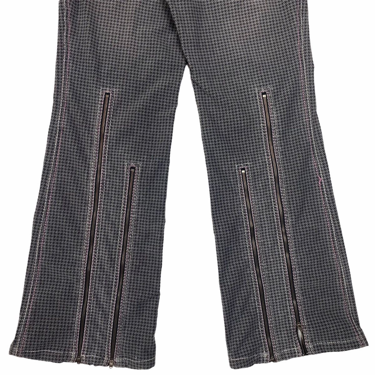 Japanese Brand 90s La Moda Goji Multizipper Houndstooth Flared Size US 29 - 7 Thumbnail