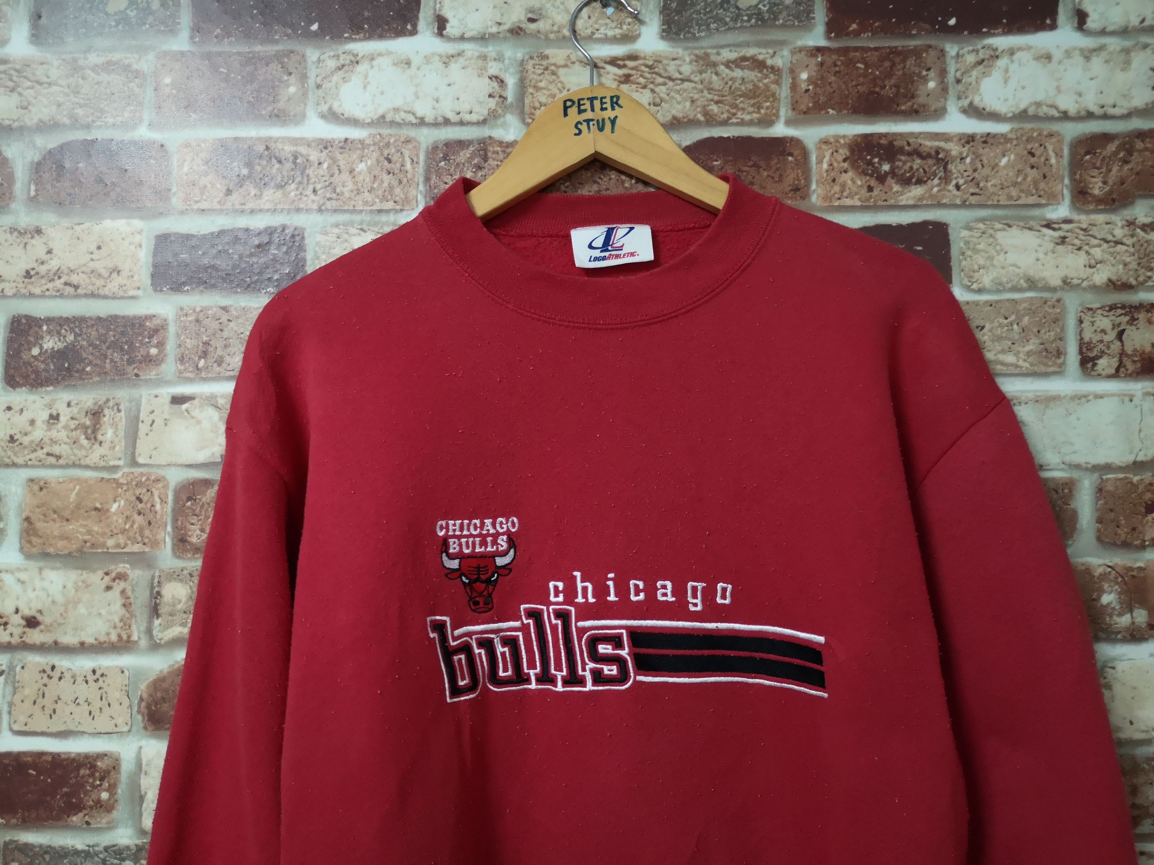 Pre-owned Chicago Bulls X Nba Vintage Chicago Bull Sweatshirt In Red