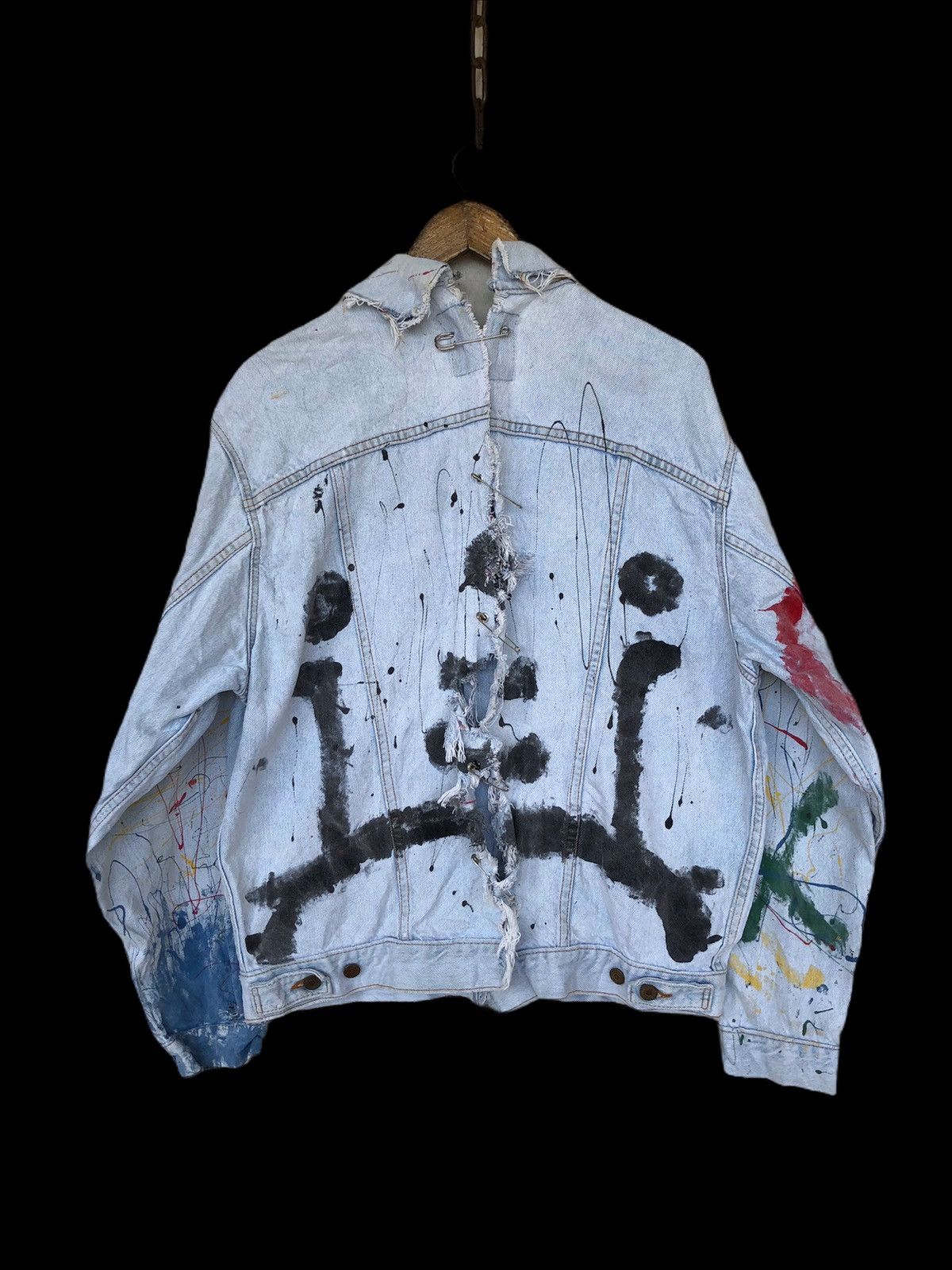 Art Comes First Vtg Levi's 501 Custom Art Painter Denim Trucker Jacket Size US L / EU 52-54 / 3 - 5 Thumbnail