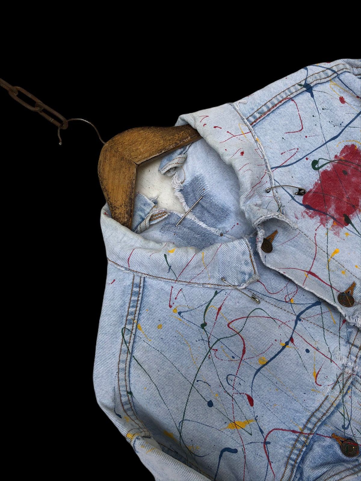 Art Comes First Vtg Levi's 501 Custom Art Painter Denim Trucker Jacket Size US L / EU 52-54 / 3 - 4 Thumbnail
