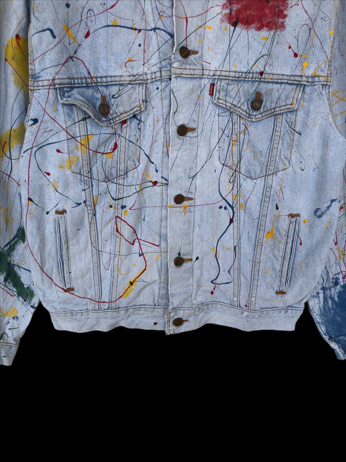 Art Comes First Vtg Levi's 501 Custom Art Painter Denim Trucker Jacket Size US L / EU 52-54 / 3 - 3 Thumbnail