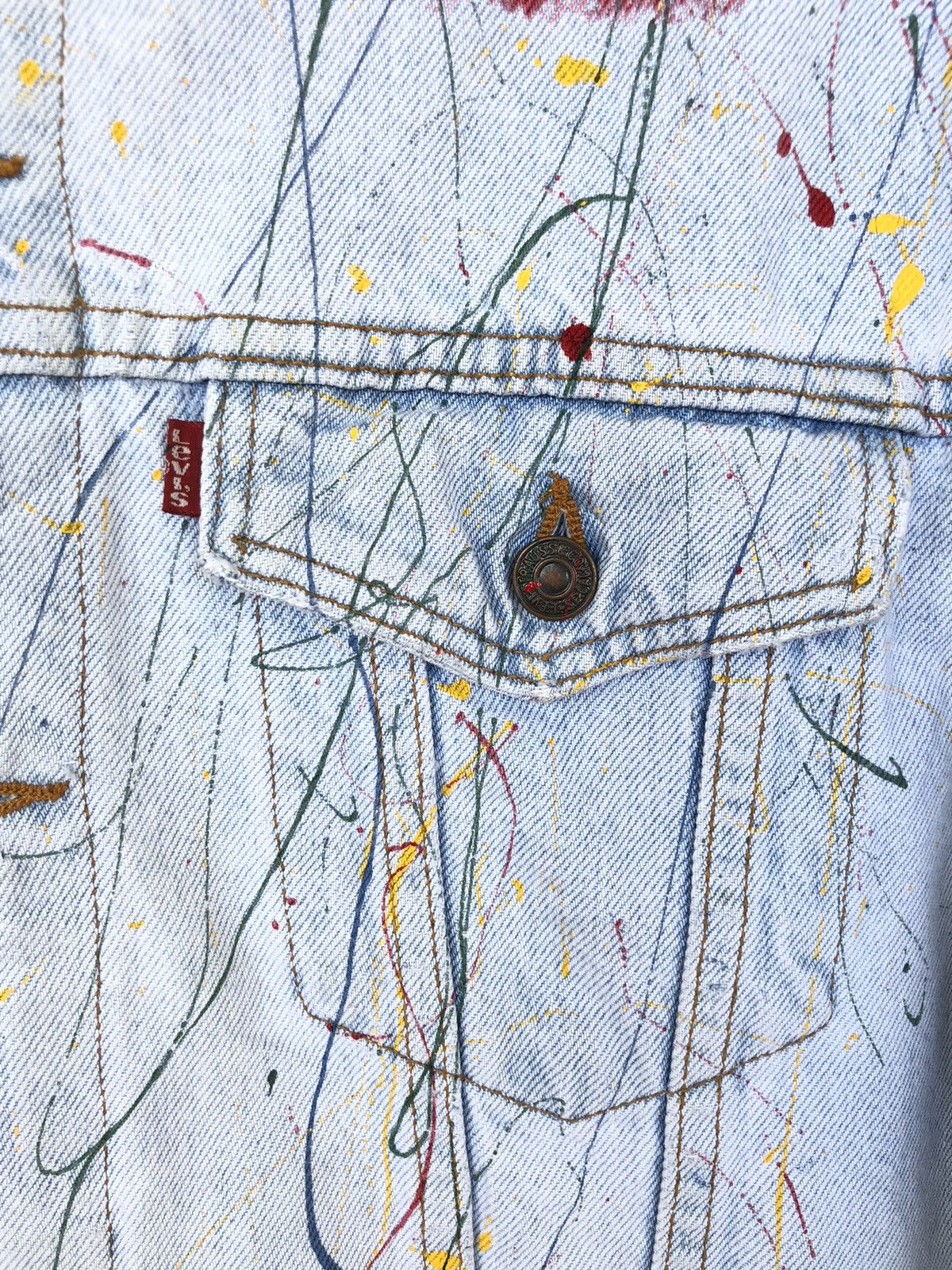 Art Comes First Vtg Levi's 501 Custom Art Painter Denim Trucker Jacket Size US L / EU 52-54 / 3 - 7 Thumbnail