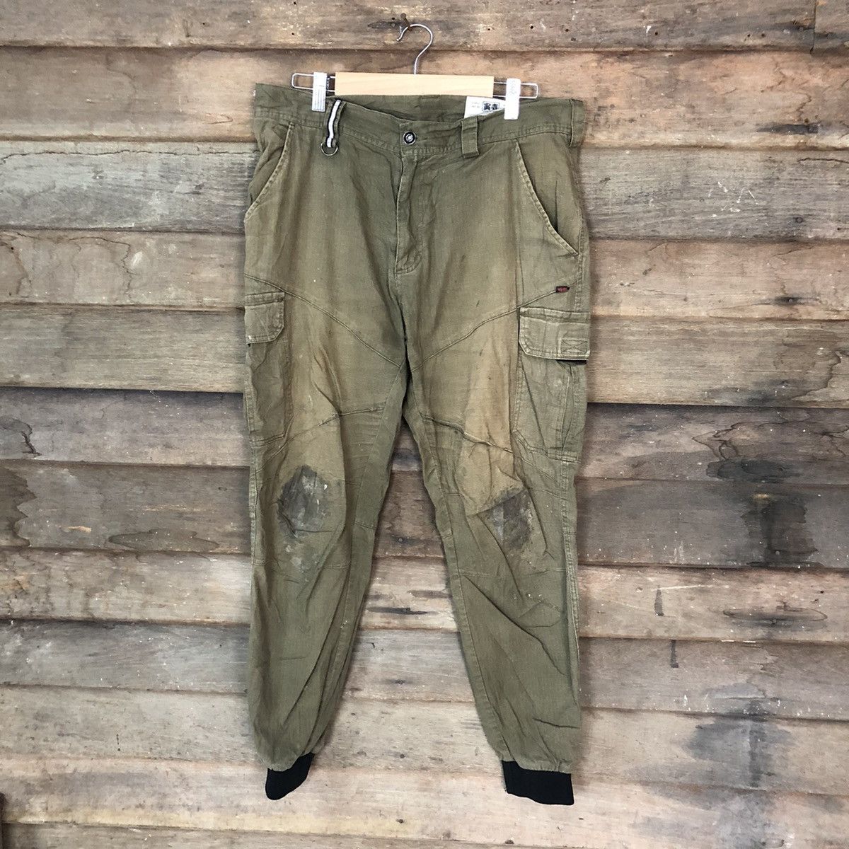 Japanese Brand Tora Dark Brown faded utility jogger Cargo Pants #6883 Size US 32 / EU 48 - 1 Thumbnail