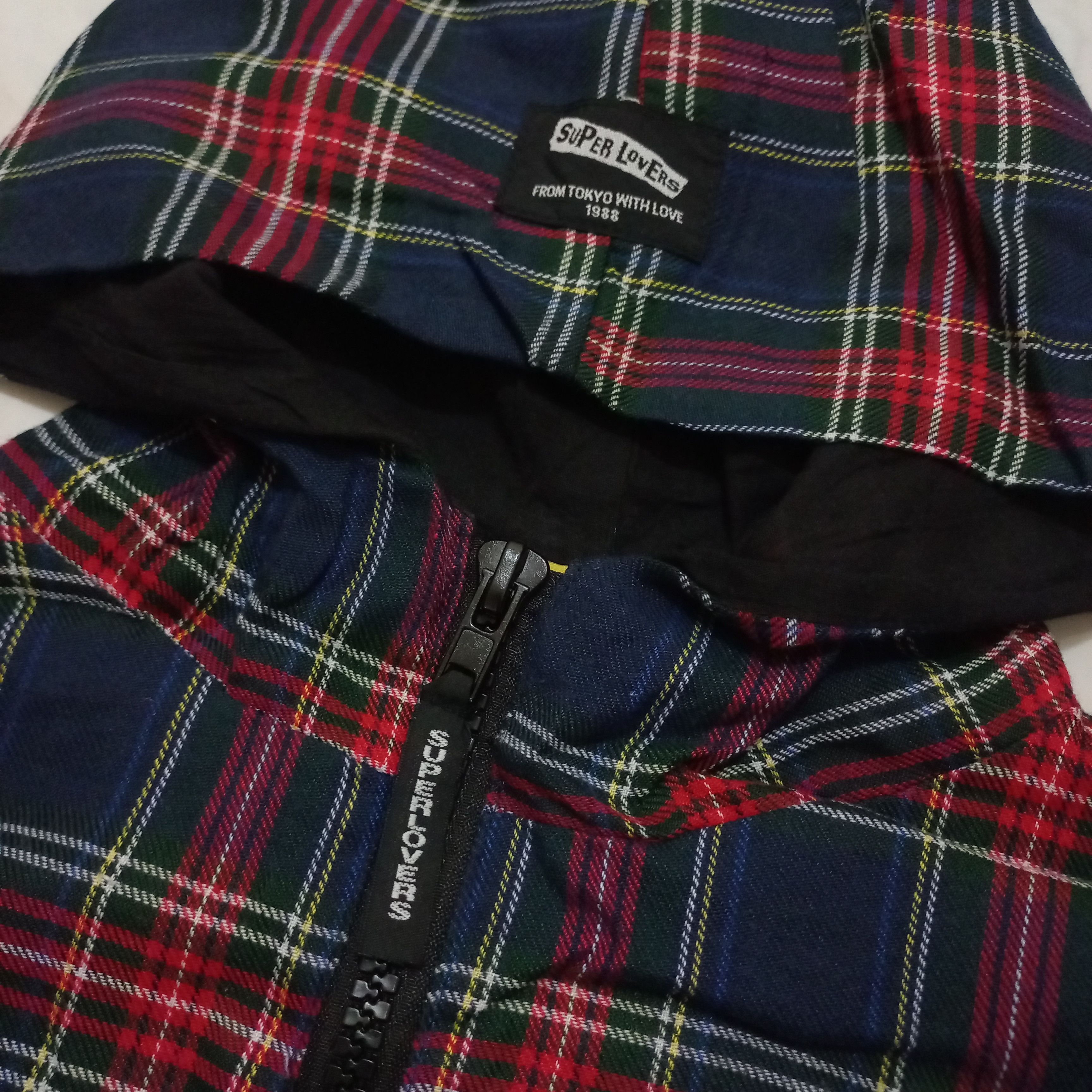 Japanese Brand Super Lovers Rock - Skull Logo Plaid Halfzip Cagoule Jacket Size US L / EU 52-54 / 3 - 5 Thumbnail