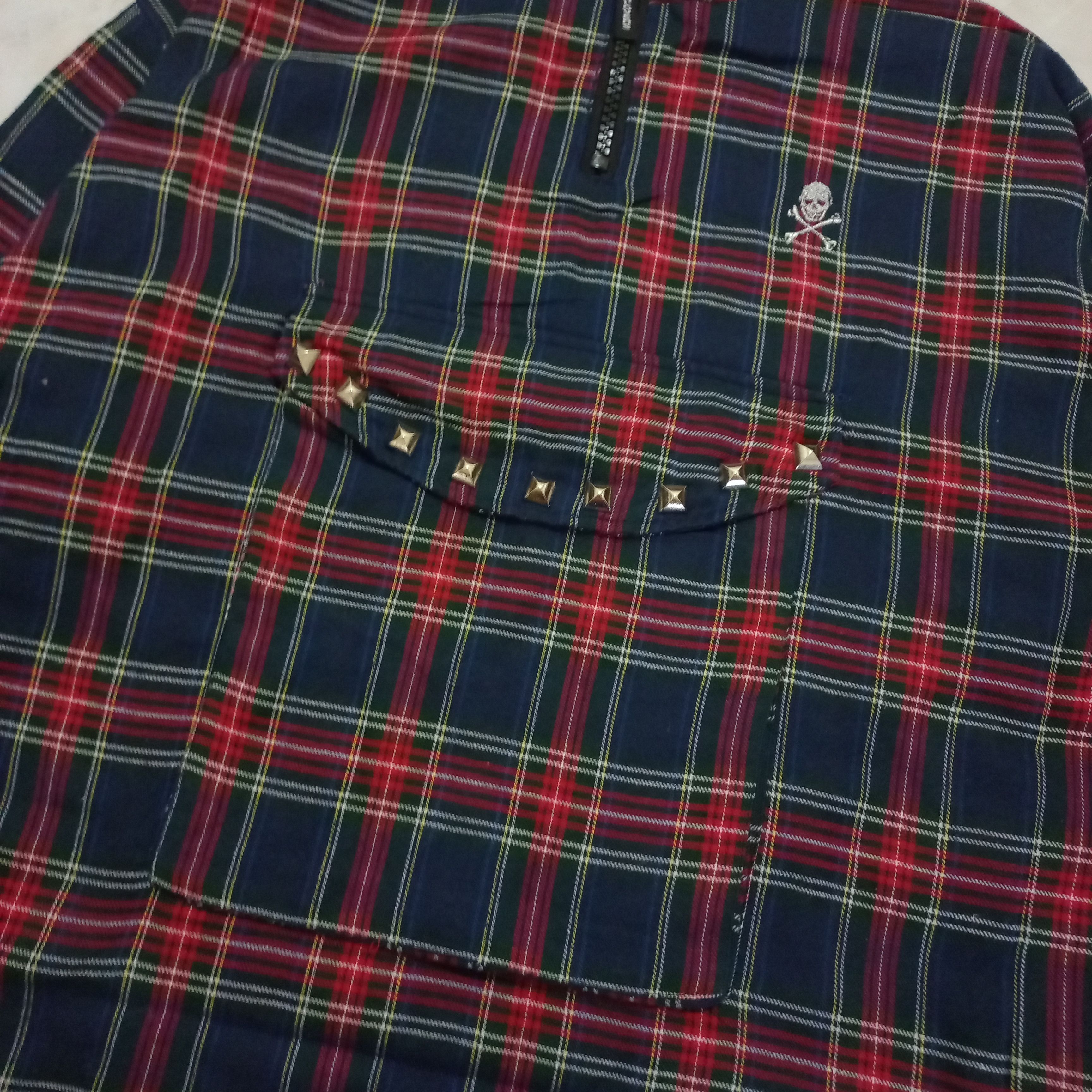 Japanese Brand Super Lovers Rock - Skull Logo Plaid Halfzip Cagoule Jacket Size US L / EU 52-54 / 3 - 3 Thumbnail