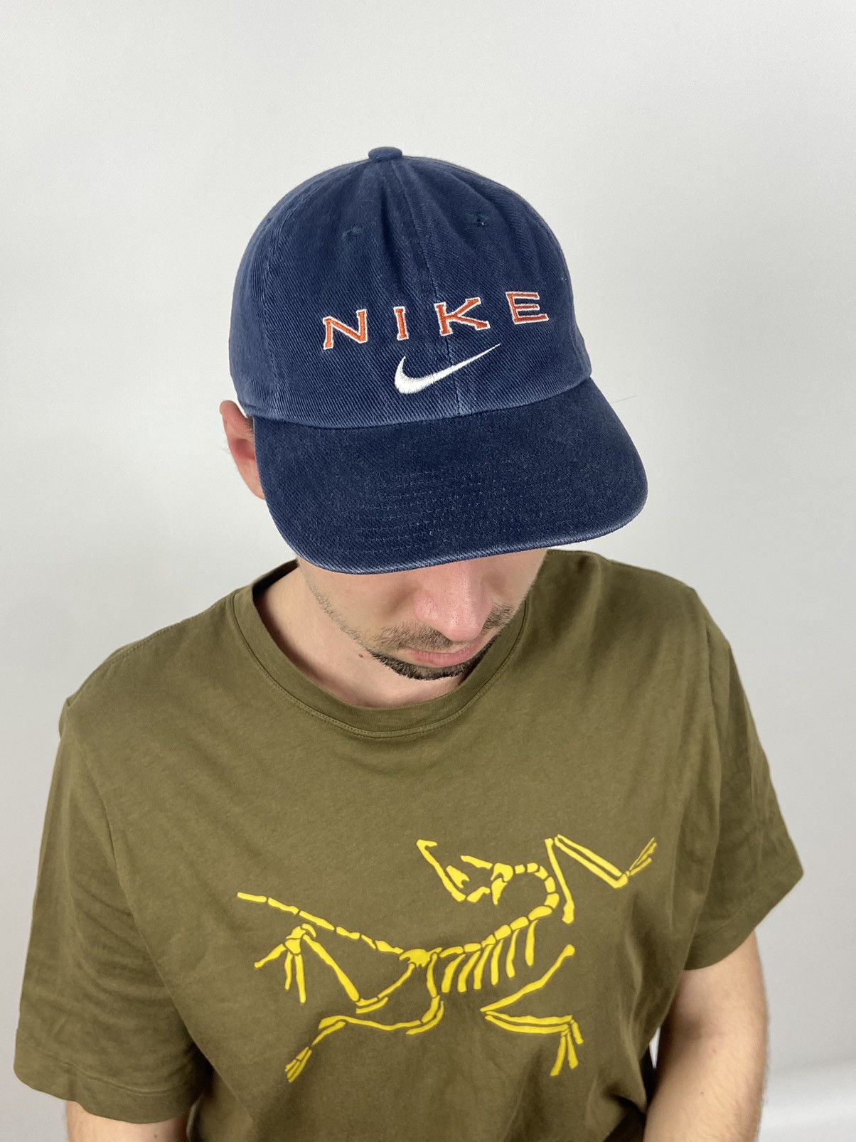 Nike 90s Vintage Nike Big Logo Double Swoosh Cap Hat Size ONE SIZE - 1 Thumbnail