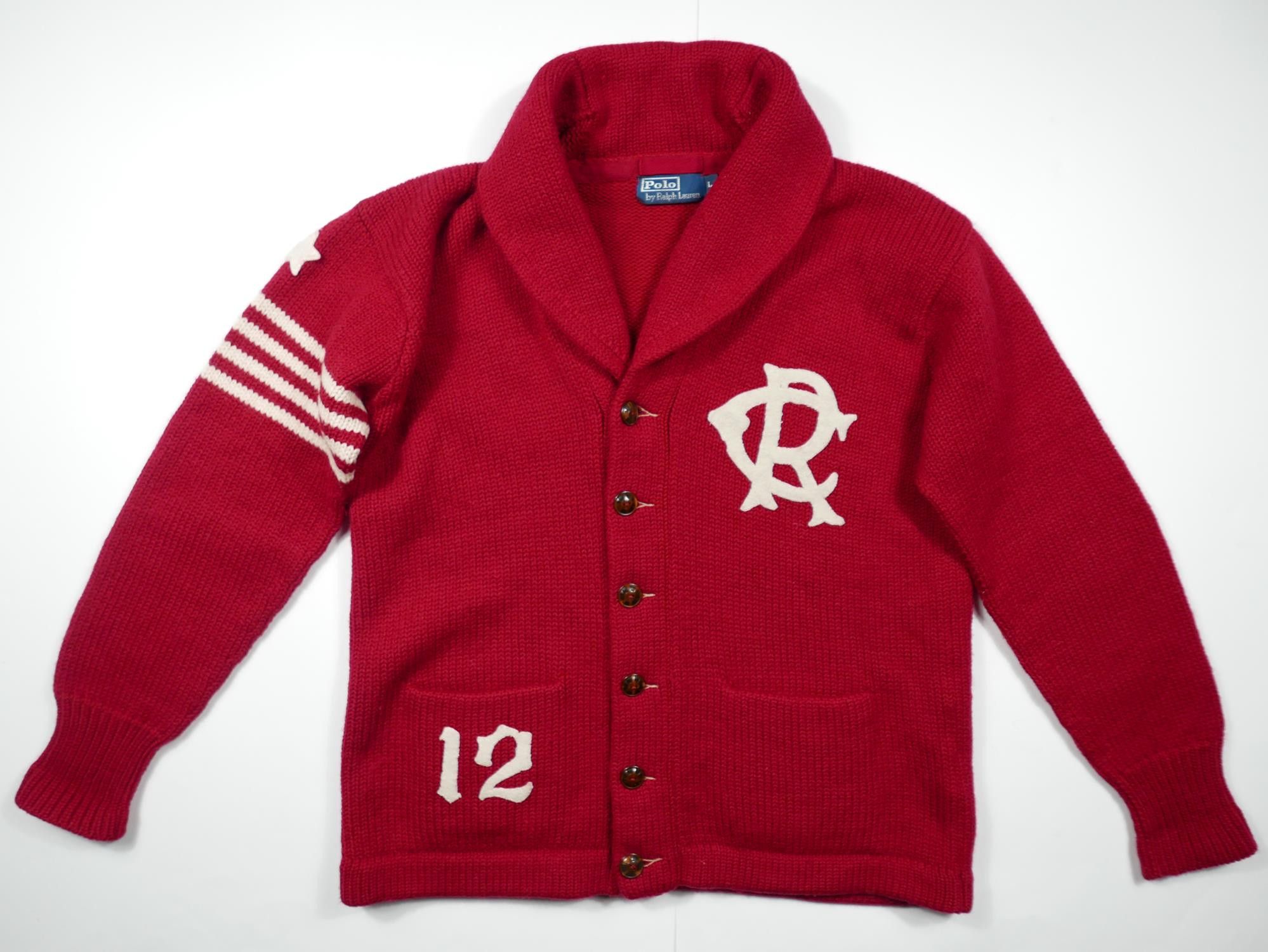 Polo Ralph Lauren Polo Ralph Lauren Cardigan Sweater Letterman Varsity Wool L Size US L / EU 52-54 / 3 - 1 Thumbnail