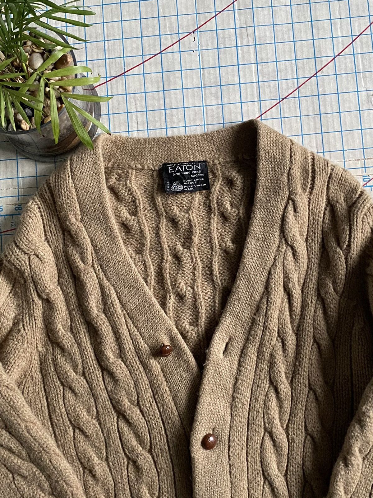Eaton Vintage Eaton Tan Brown Heavyweight Wool Cardigan Womens XL Size XL / US 12-14 / IT 48-50 - 4 Thumbnail